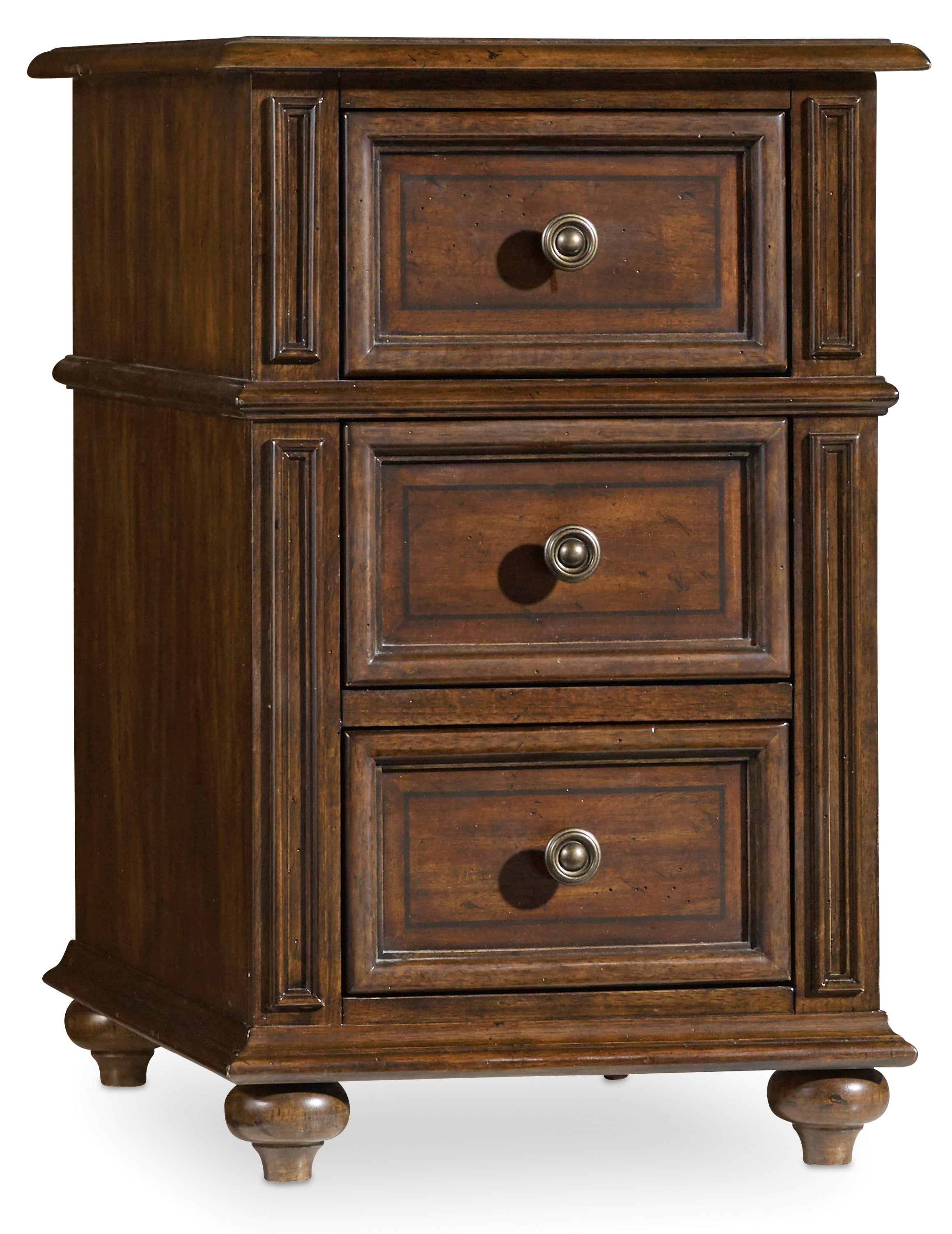 Hooker Furniture Leesburg Chairside Chest in Dark Brown