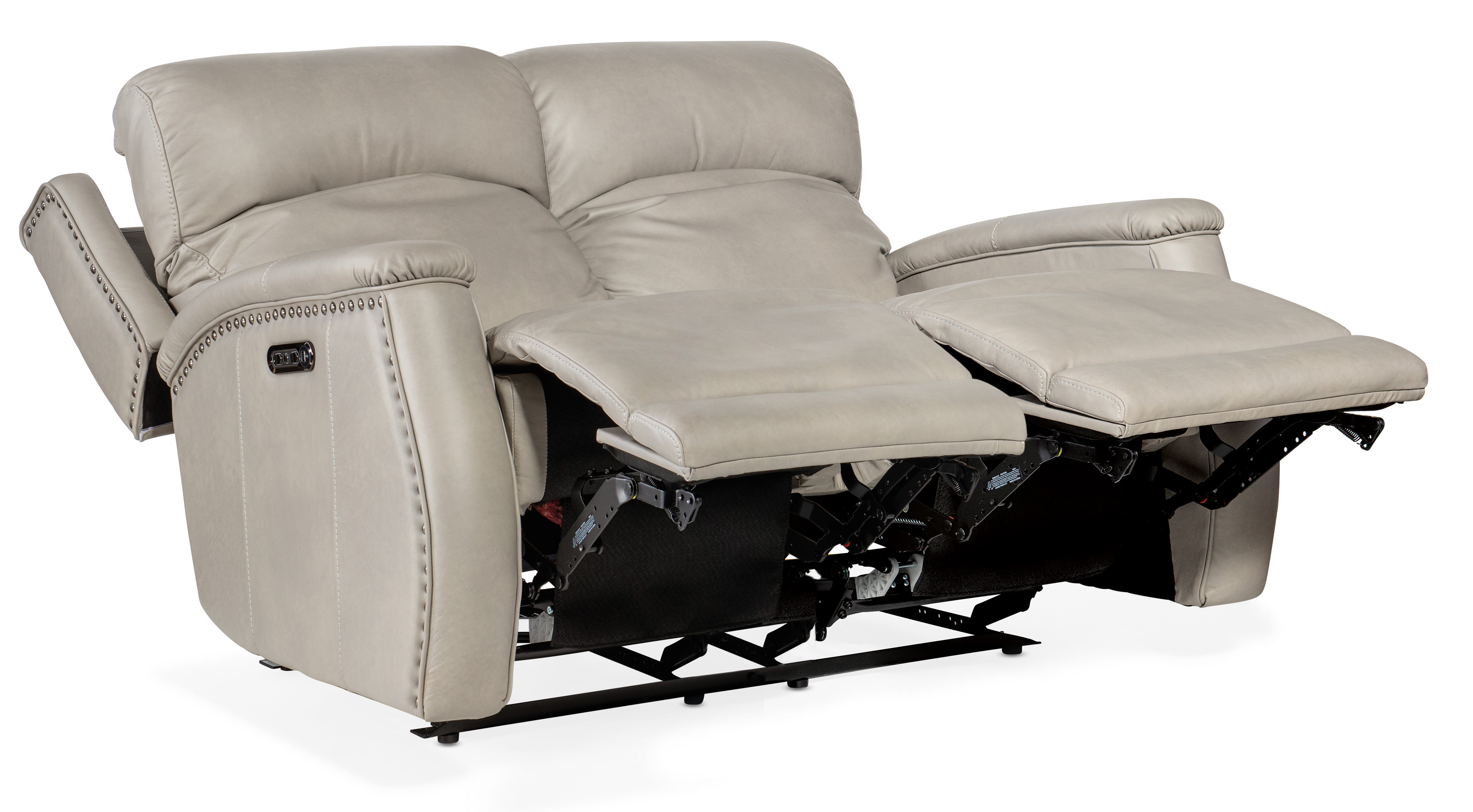 Hooker Furniture Rhea Zero Gravity Power Recline Loveseat with Power Headrest in Light Gray