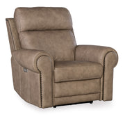 Hooker Furniture Duncan Power Recliner with Power Headrest & Lumbar in Light Brown