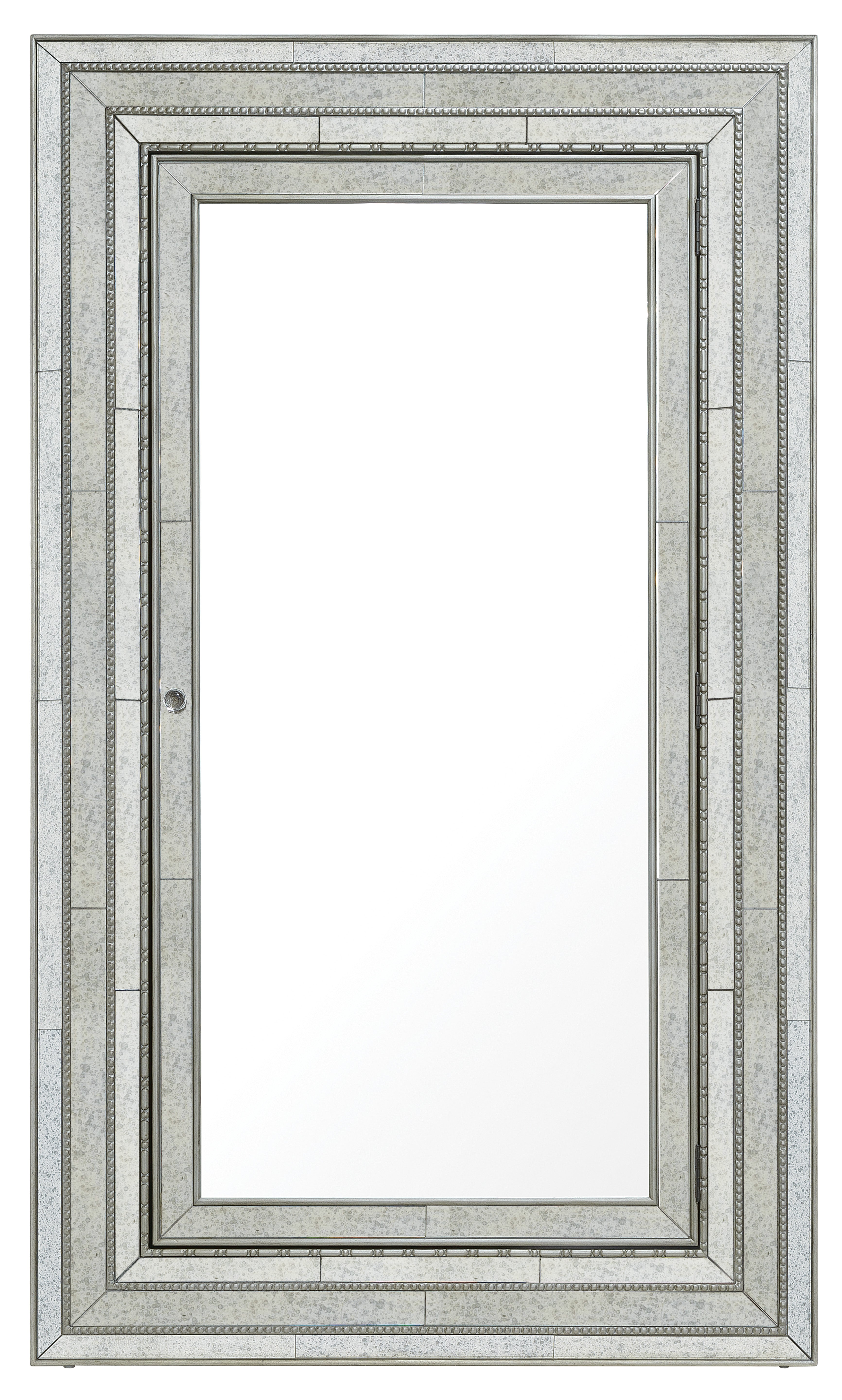 Hooker Furniture Melange Glamour Floor Mirror withJewelry Armoire Storage in Champagne