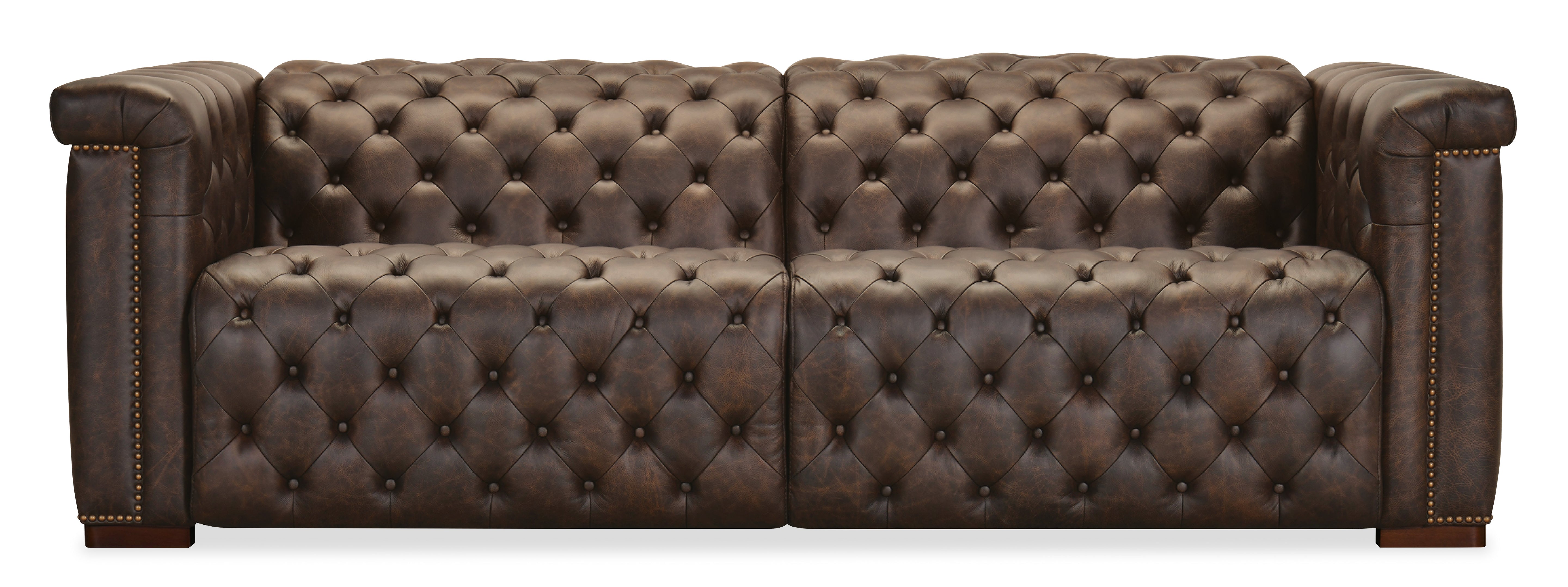 Hooker Furniture Savion Deux Sofa with Power Recliners and Power Headrests in Brown