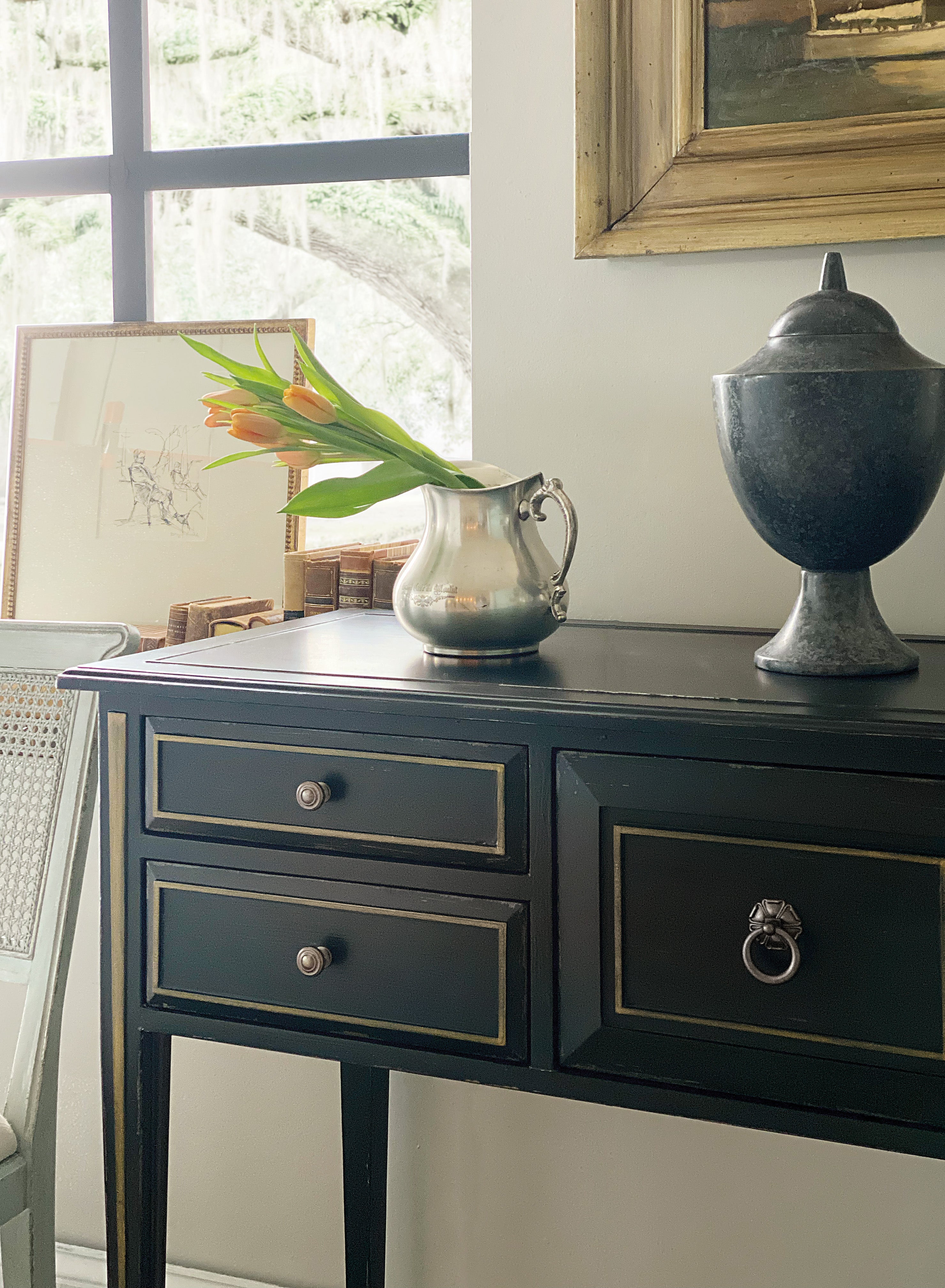 Hooker Furniture Charleston Five-Drawer Console Table in Dark Green