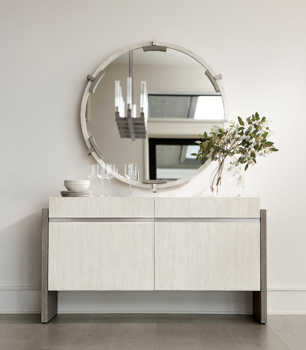 Bernhardt Furniture Foundations Buffet in Light Shale & Linen