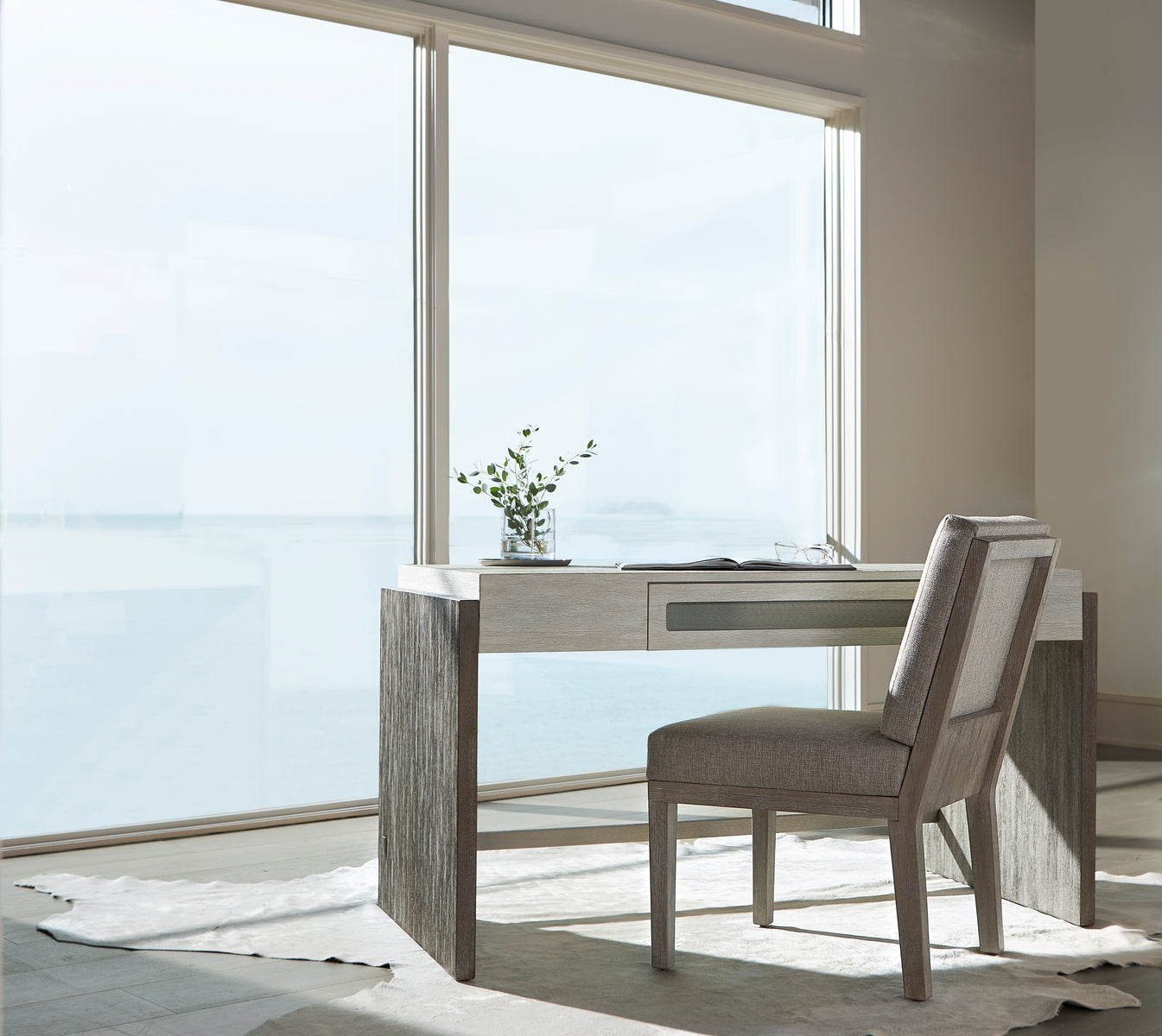 Bernhardt Furniture Foundations Desk in Light Shale & Linen