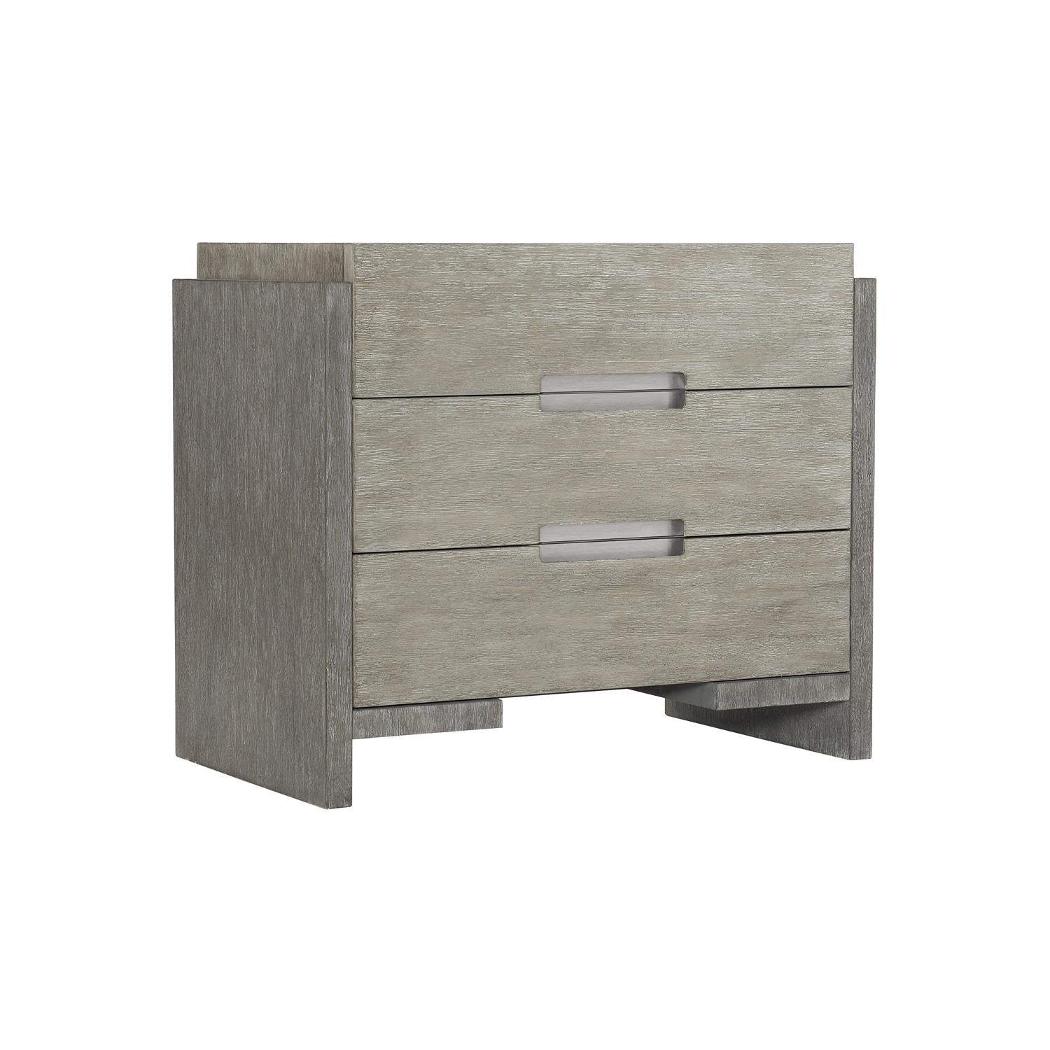 Bernhardt Furniture Foundations Three Drawer Nightstand in Dark & Light Shale