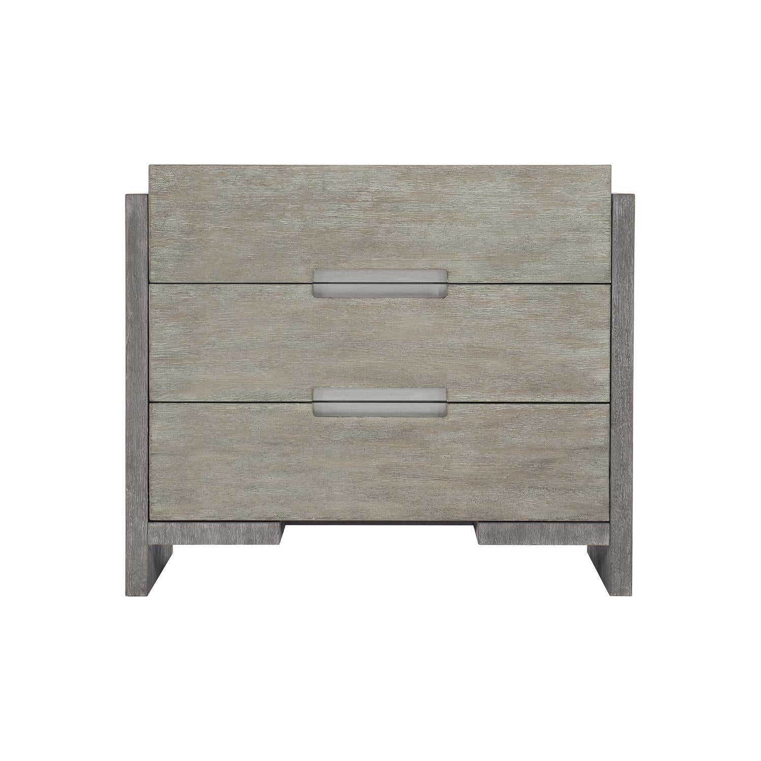 Bernhardt Furniture Foundations Three Drawer Nightstand in Dark & Light Shale