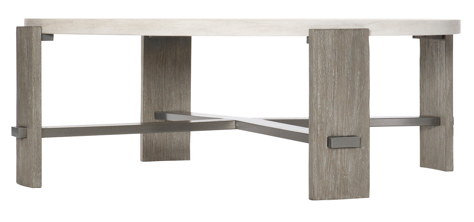 Bernhardt Furniture Foundations Cocktail Table in Light Shale & Linen