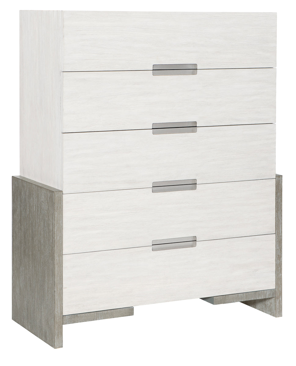 Bernhardt Furniture Foundations Tall Drawer Chest in Light Shale & Linen