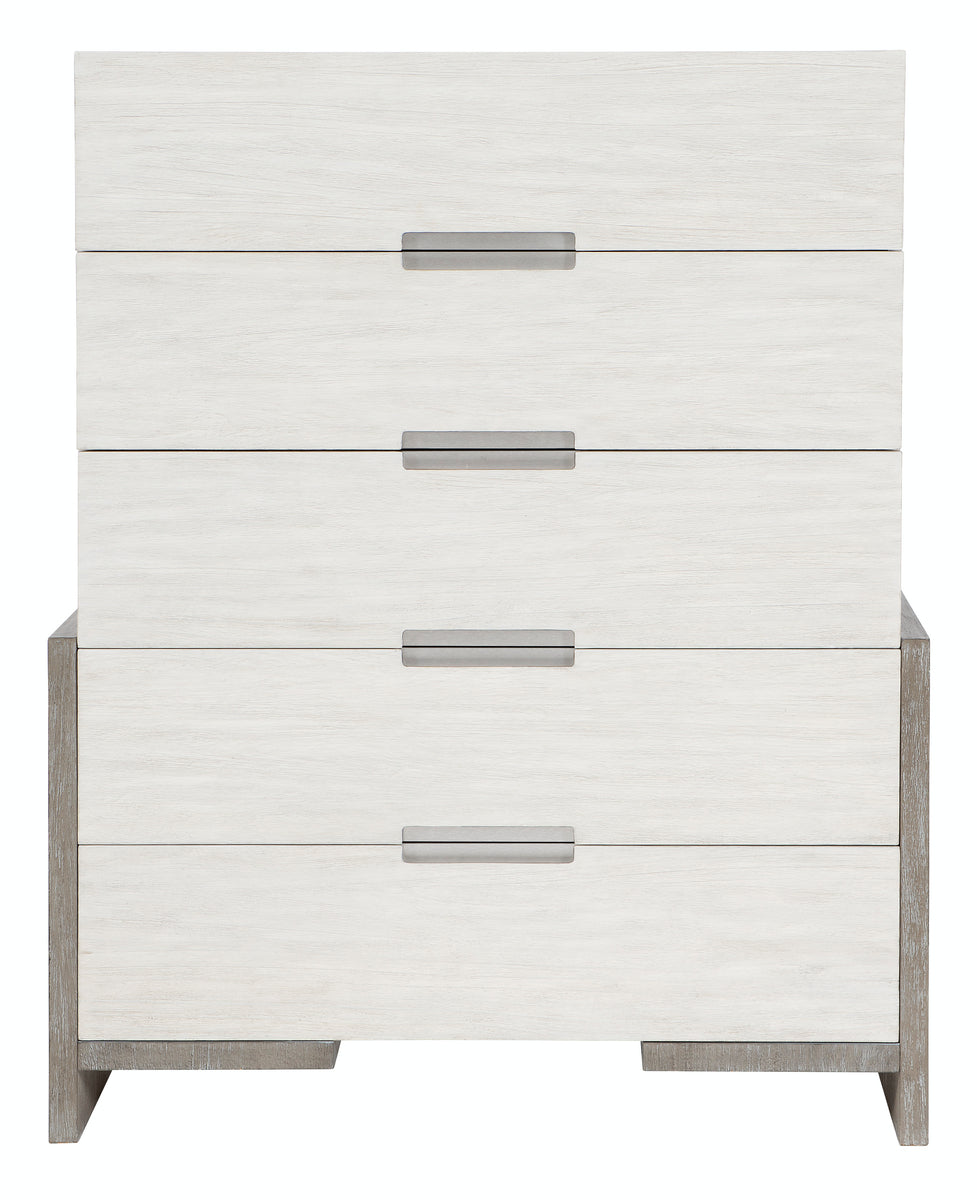 Bernhardt Furniture Foundations Tall Drawer Chest in Light Shale & Linen