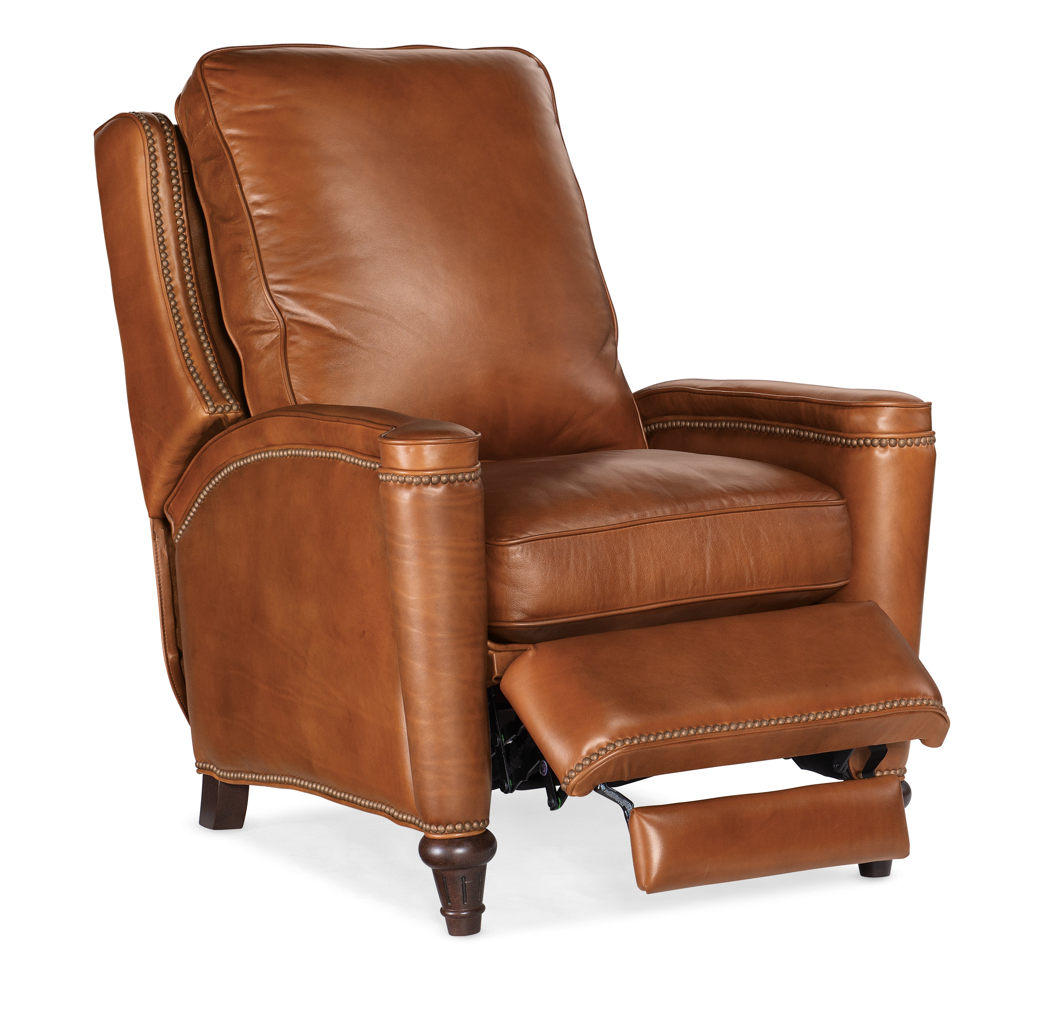 Hooker Furniture Rylea Manual Push Back Recliner in Brown