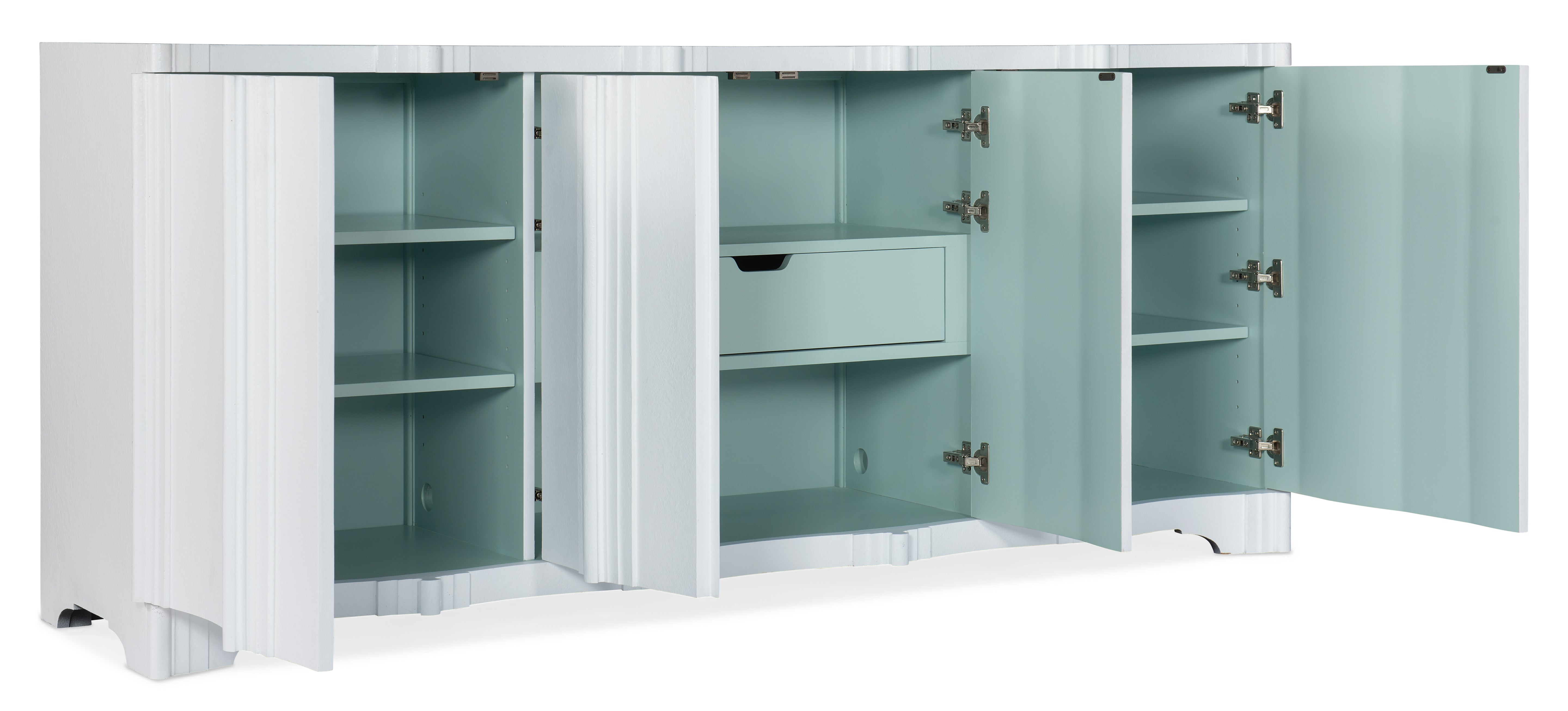 Hooker Furniture Melange Corinth Four Door Entertainment Console in White