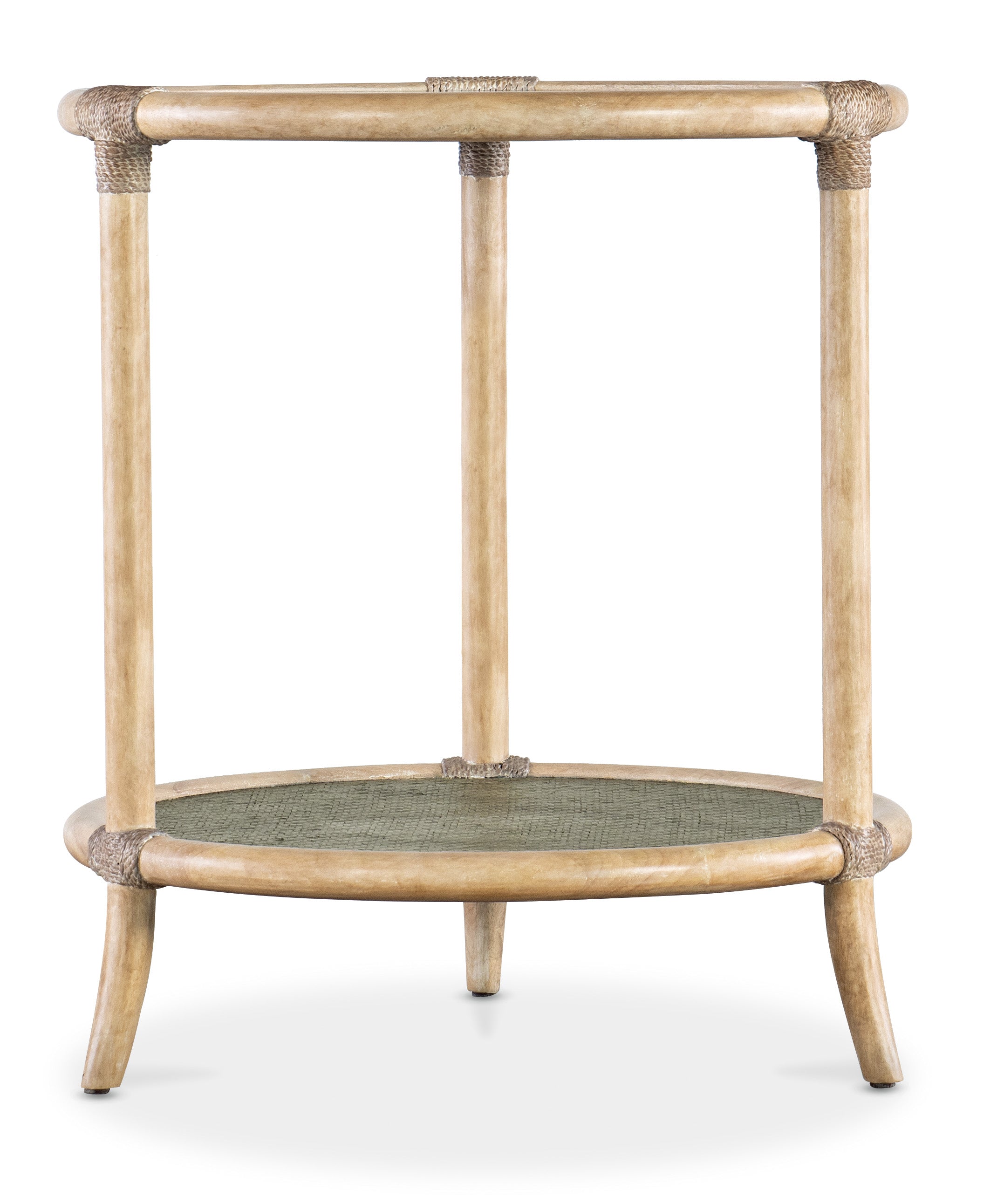 Hooker Furniture Retreat Raffia End Table in Greens