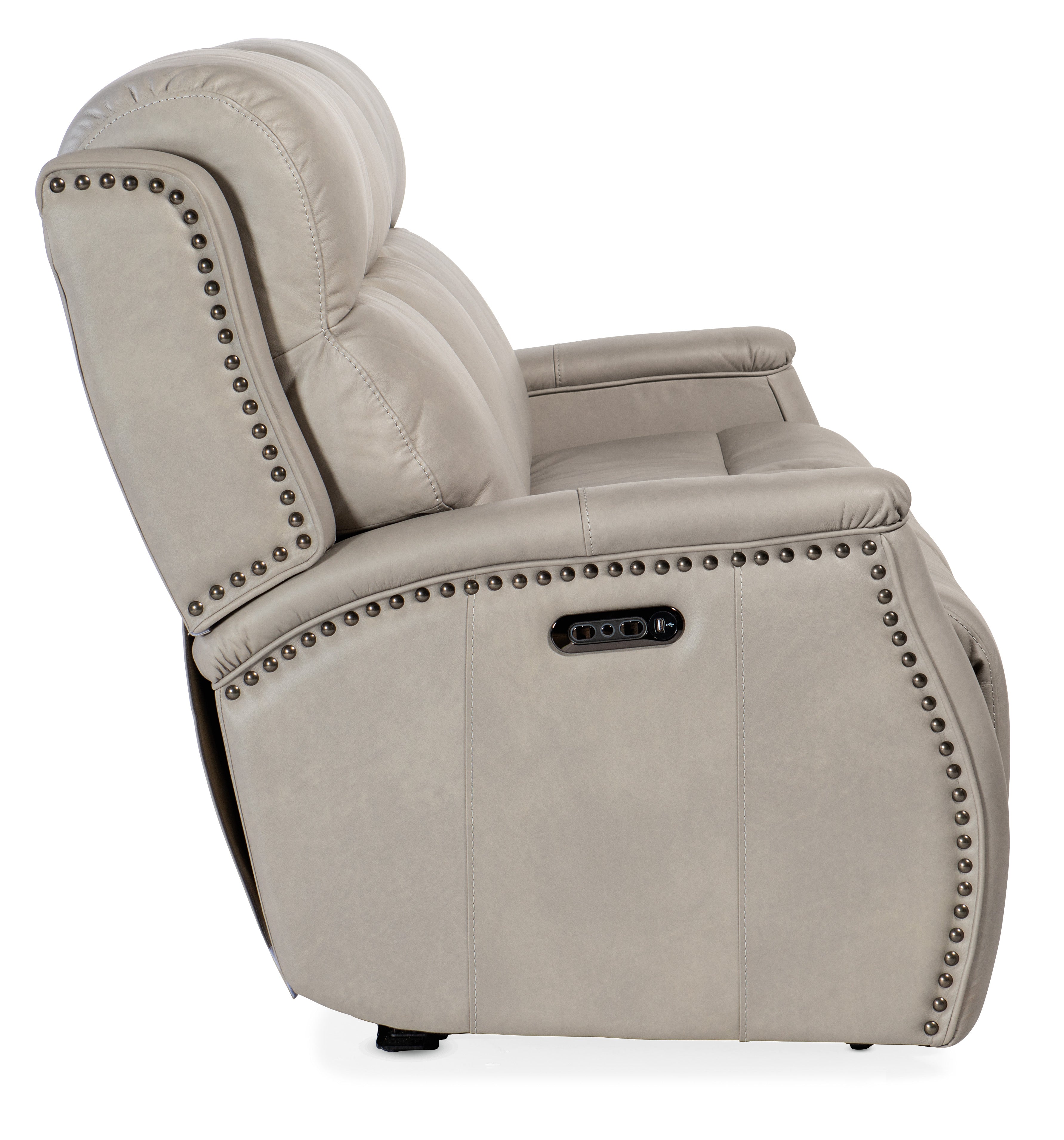 Hooker Furniture Rhea Zero Gravity Power Recline Sofa with Power Headrest in Grey