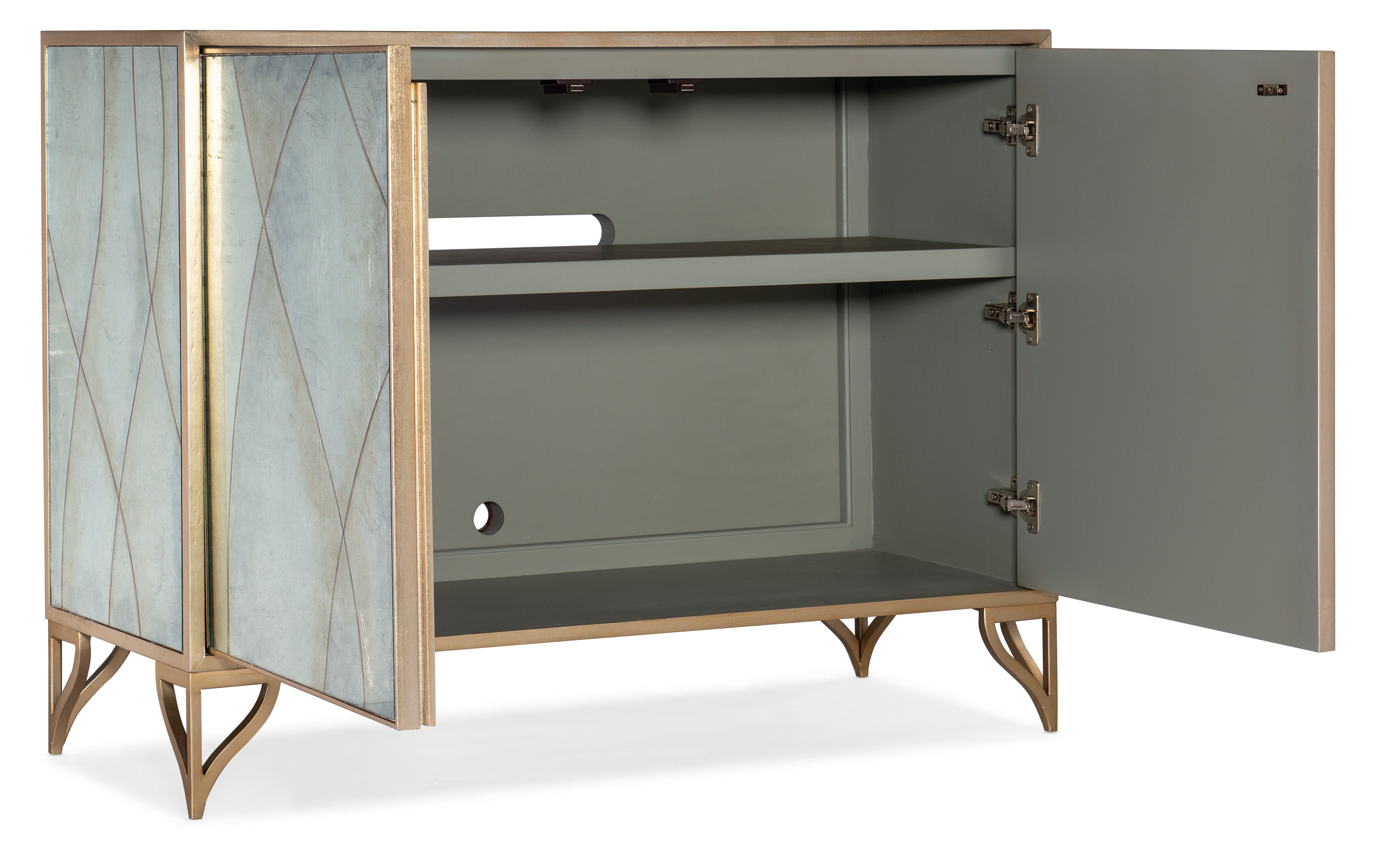 Hooker Furniture Melange Joannie Two Door Chest in Silver