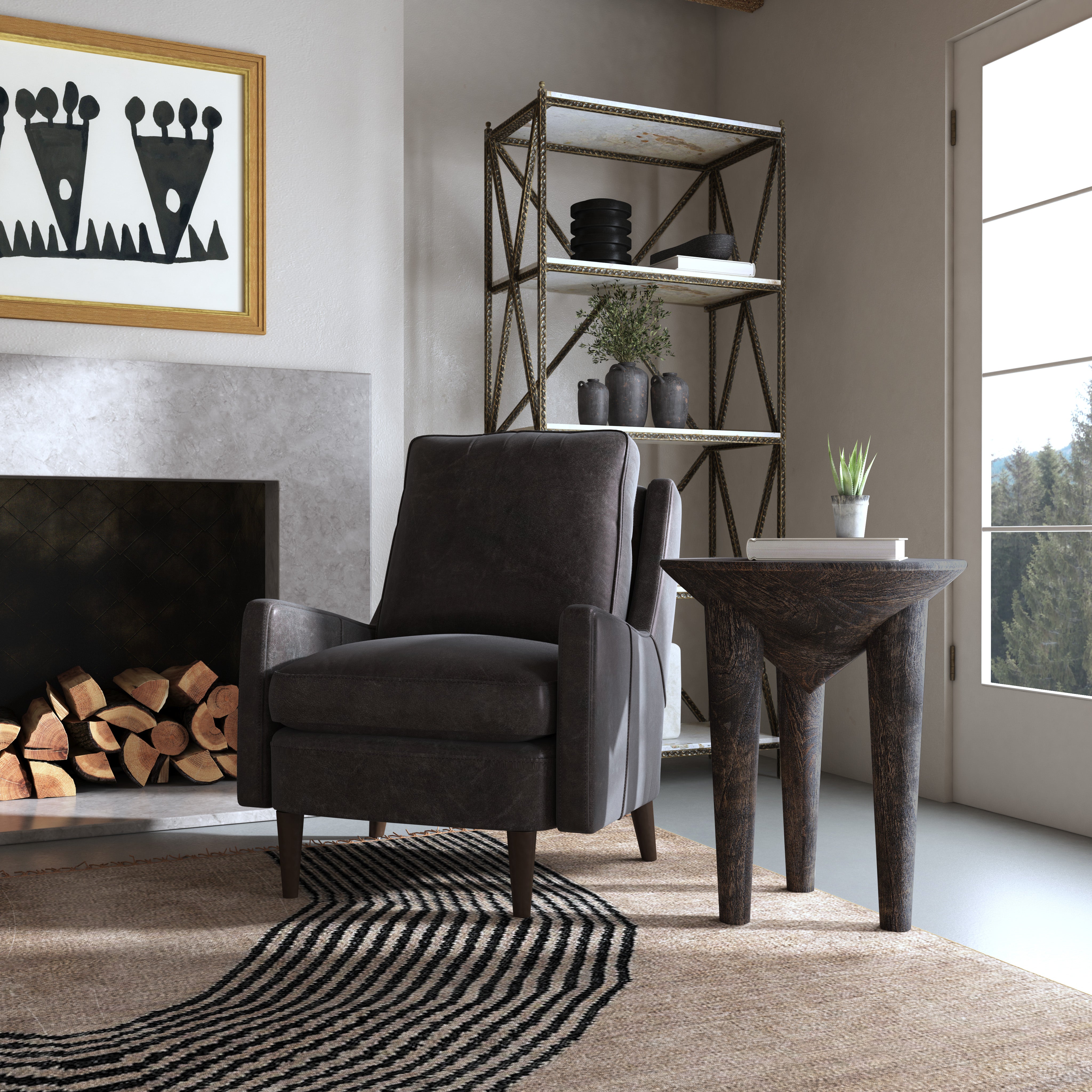 Hooker Furniture Commerce & Market Pyramid Side Table in Dark Brown