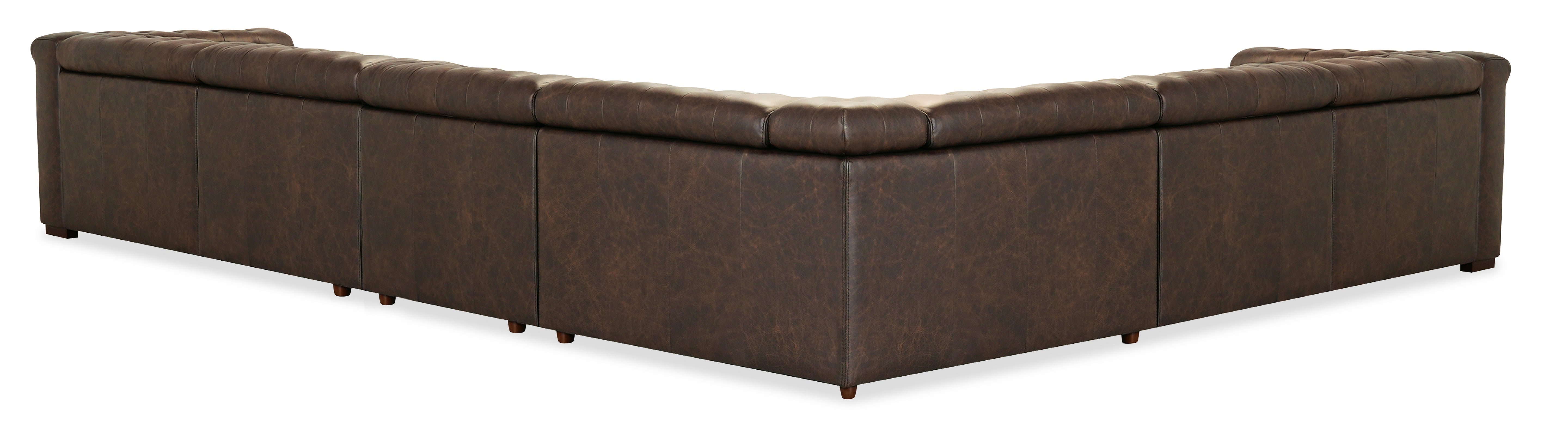 Hooker Furniture Savion Deux 6 Seat Sectional with Three Power Recliners and Seven Power Headrests in Brown