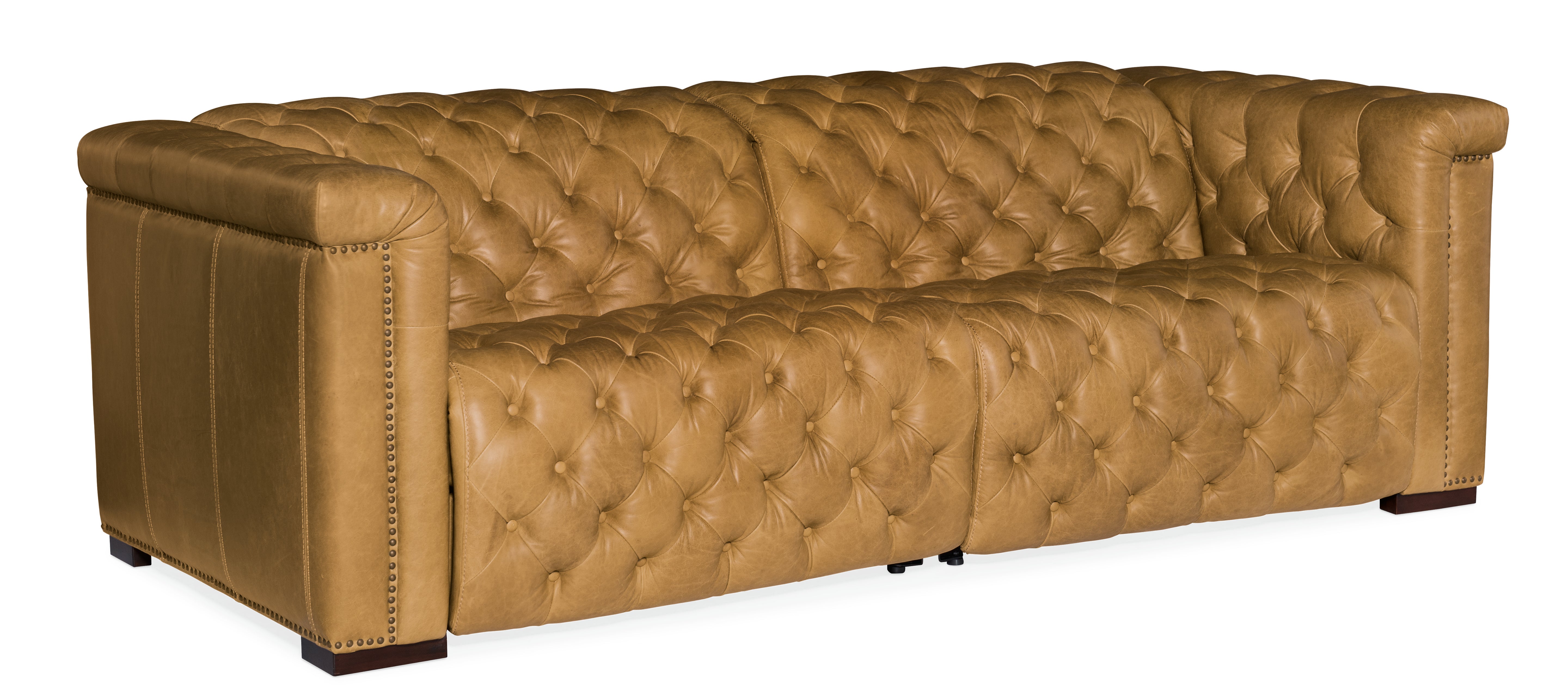 Hooker Furniture Savion 2 over 2 Sofa with Power Recline & Power Headrest in Medium Brown