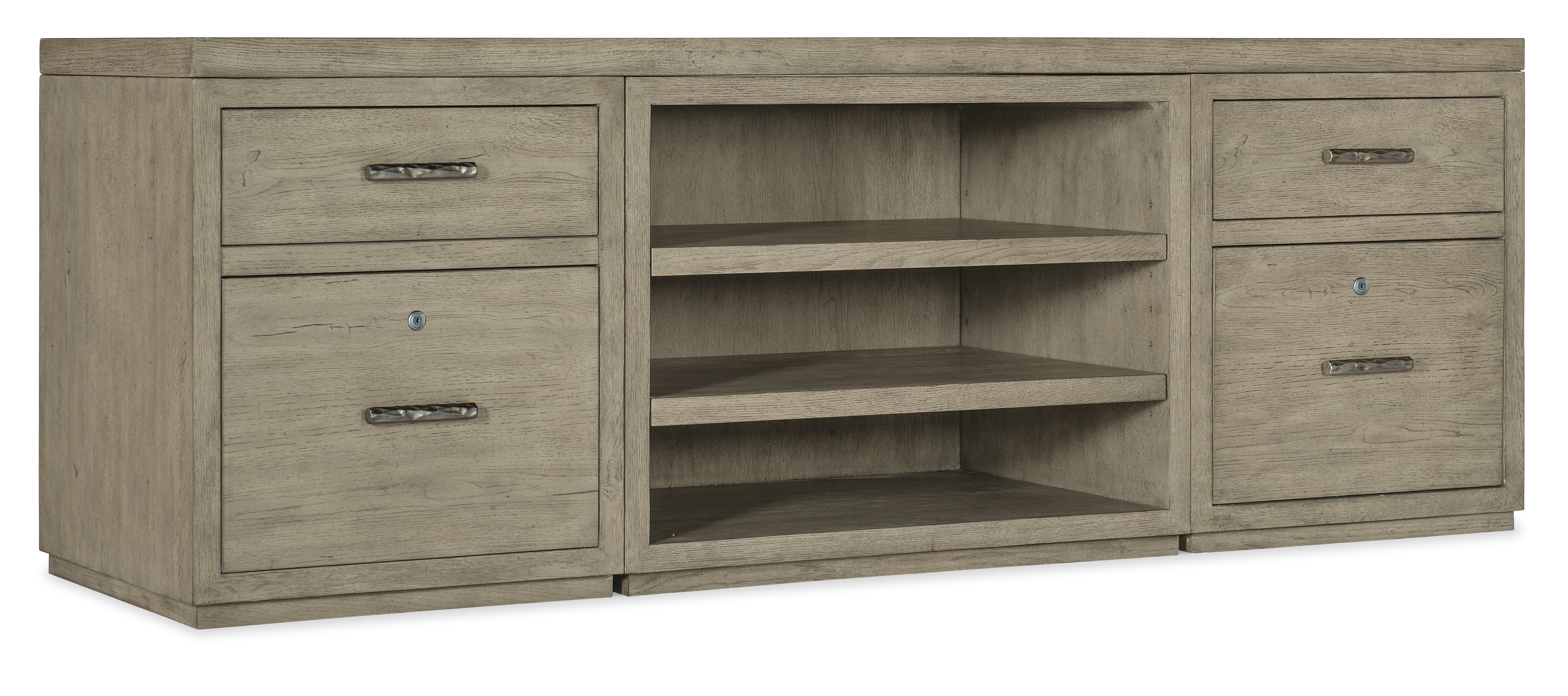 Hooker Furniture Linville Falls 84" Credenza with Two Files and Open Desk Cabinet