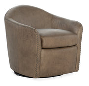 Hooker Furniture Roper Swivel Club Chair in Light Brown