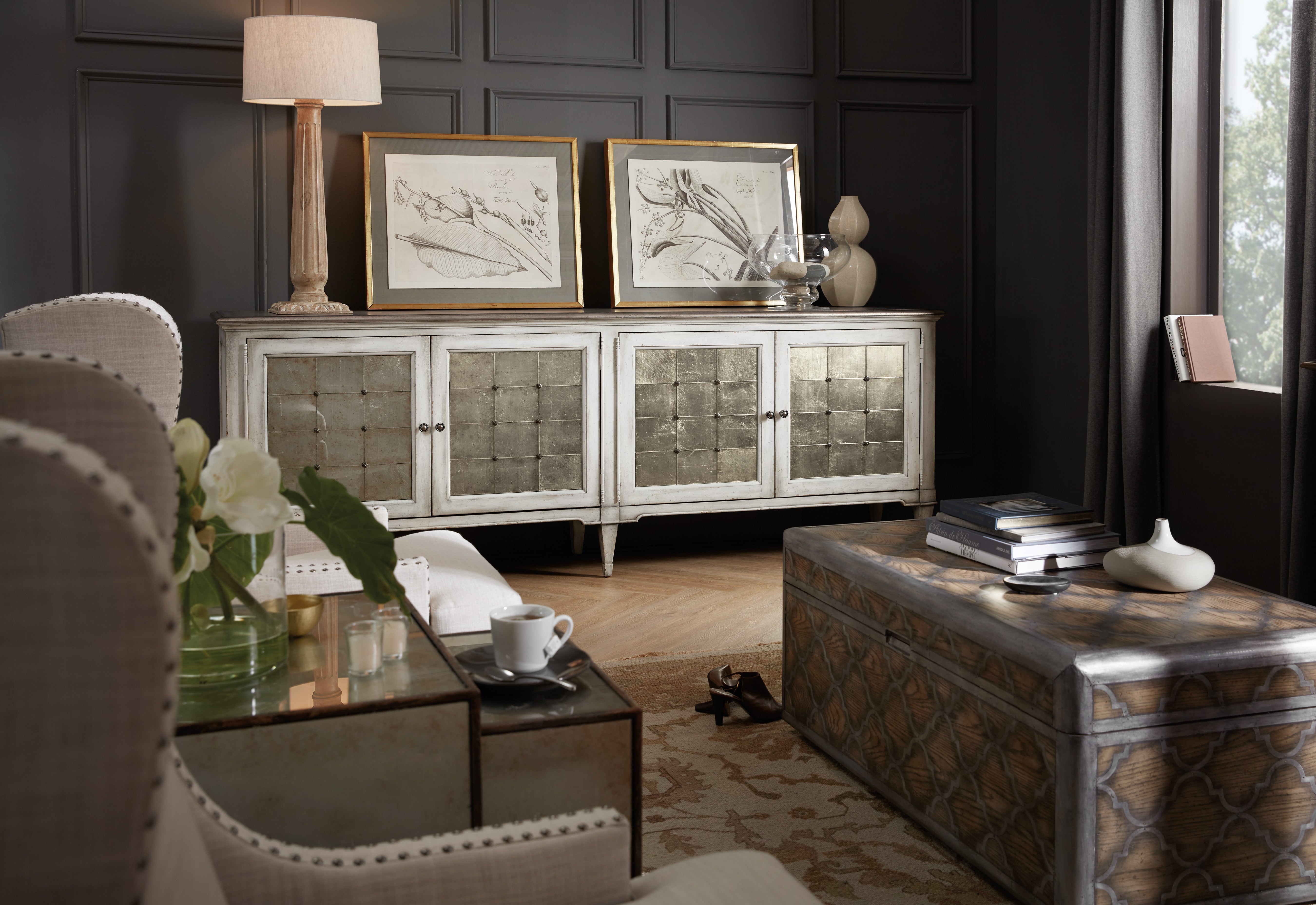 Hooker Furniture Melange Four-Door Credenza in White