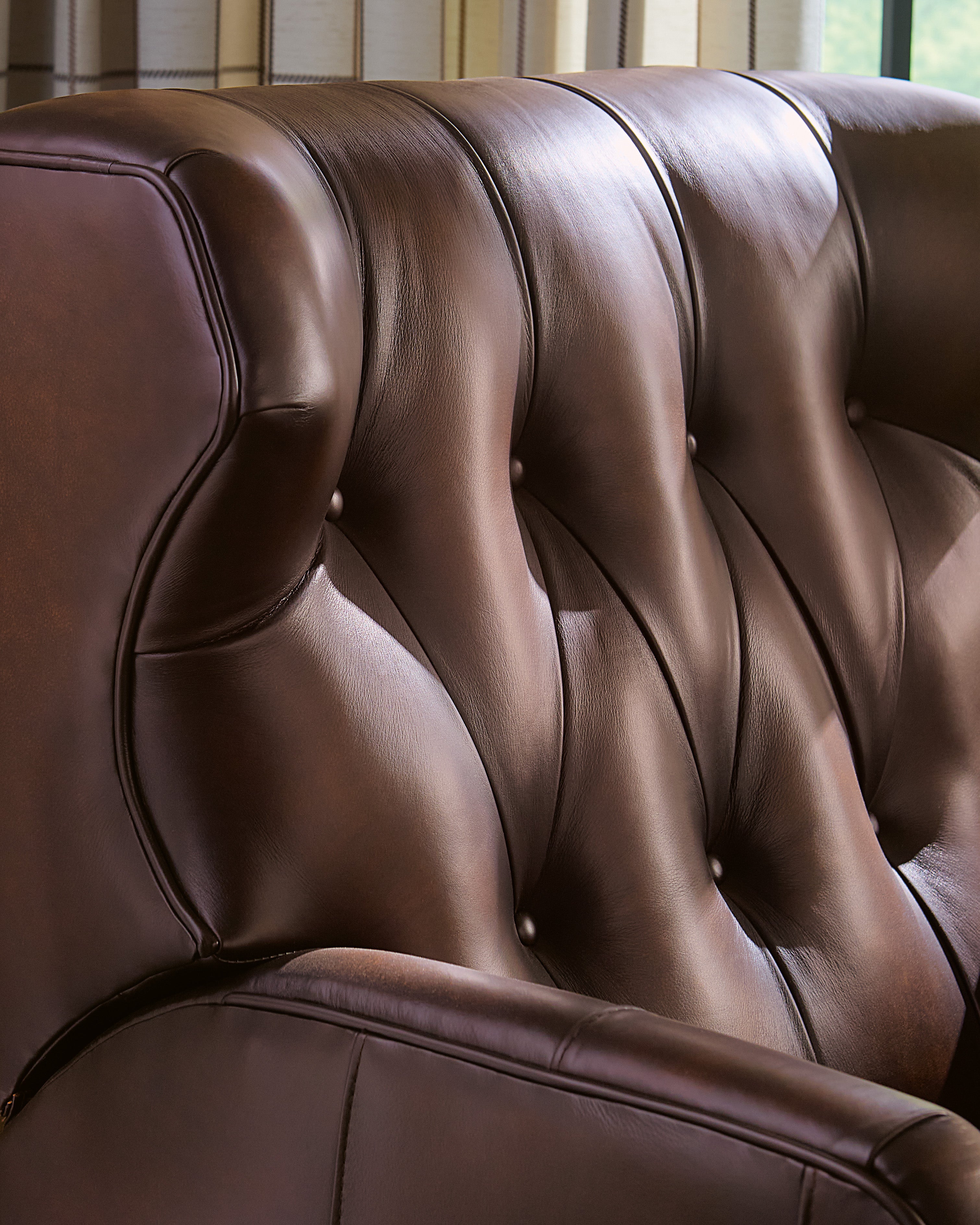 Hooker Furniture Henderson Press Back Recliner in Brown