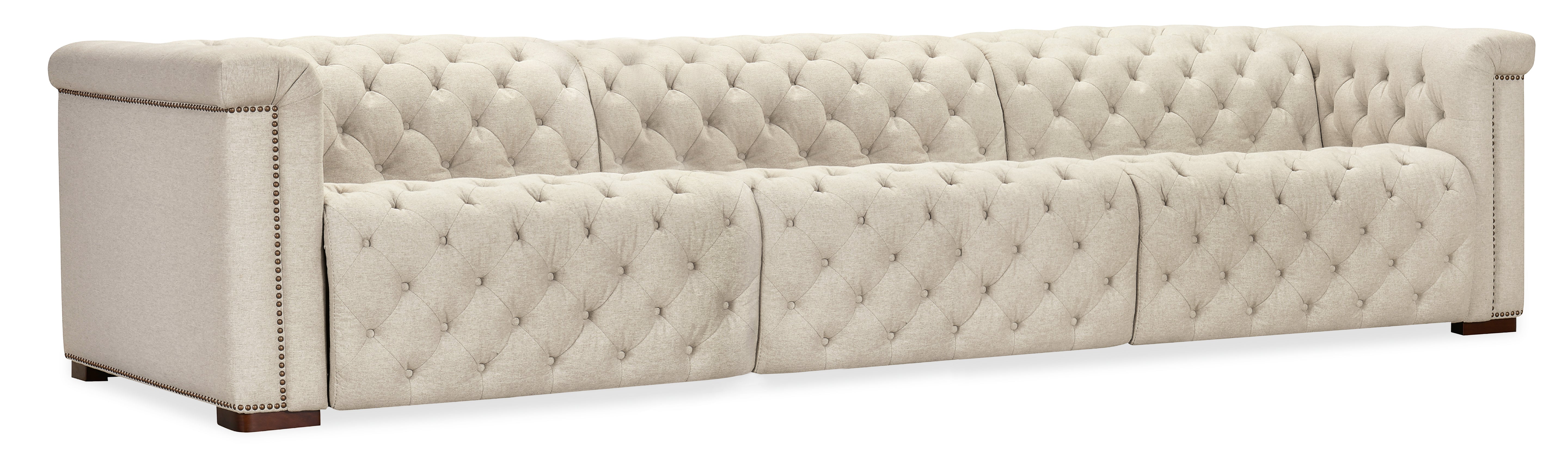 Hooker Furniture Savion Deux 3 Seat Sofa with Two Power Recliners and Three Power Headrests in Beige