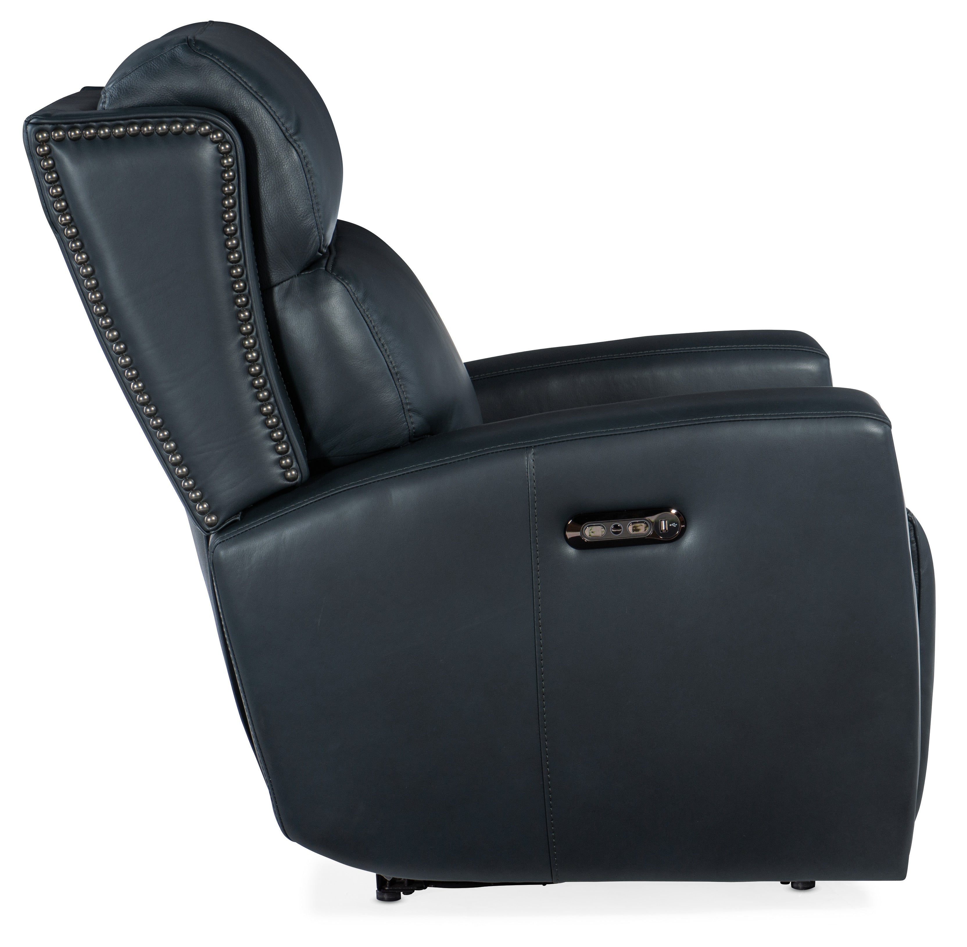 Hooker Furniture Ruthe Zero Gravity Power Recliner with Power Headrest in Dark Blue