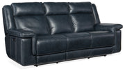 Hooker Furniture Montel Lay Flat Power Sofa with Power Headrest & Lumbar in Medium Blue