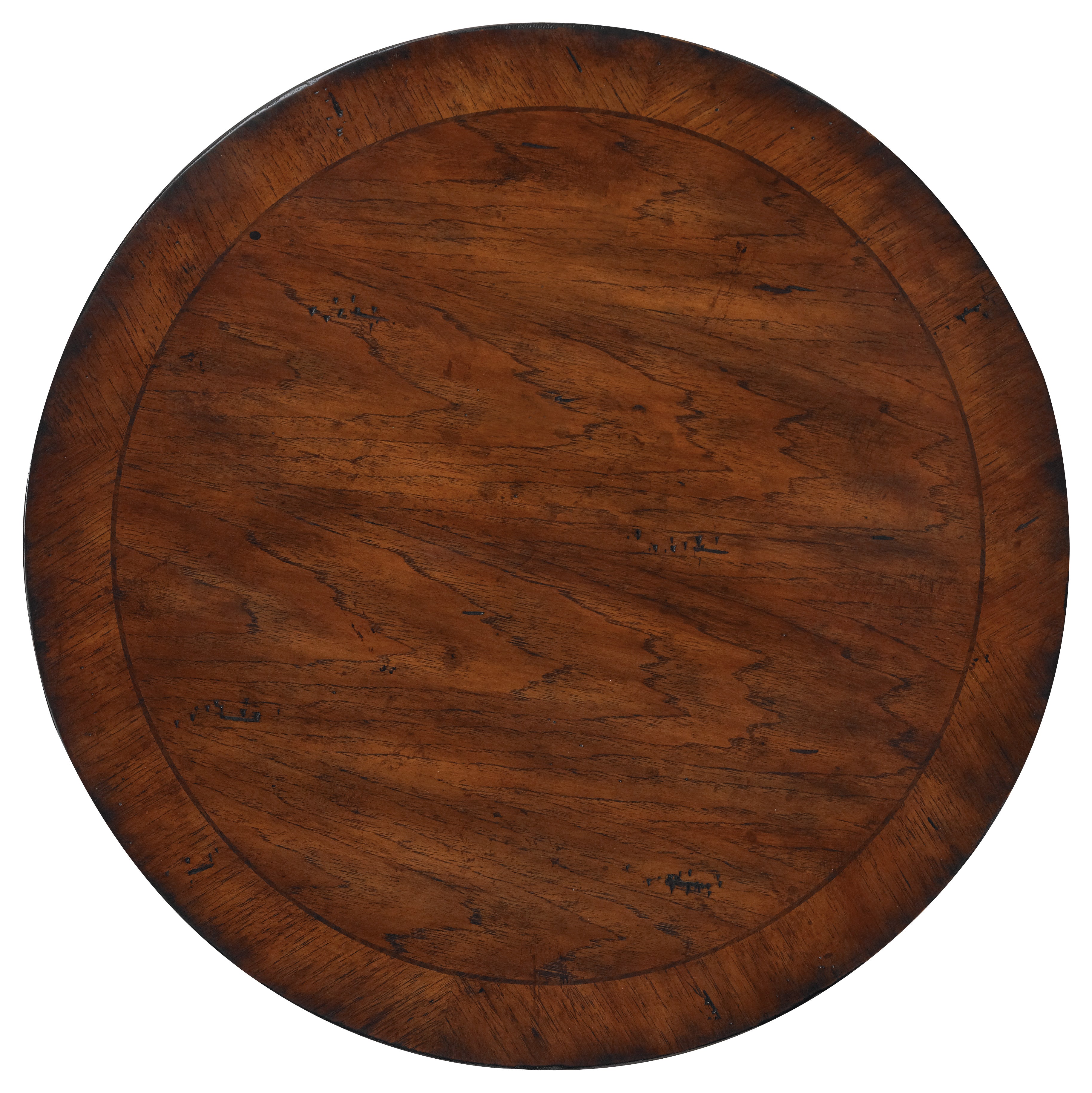Hooker Furniture Round Pedestal Accent Table in Medium Brown