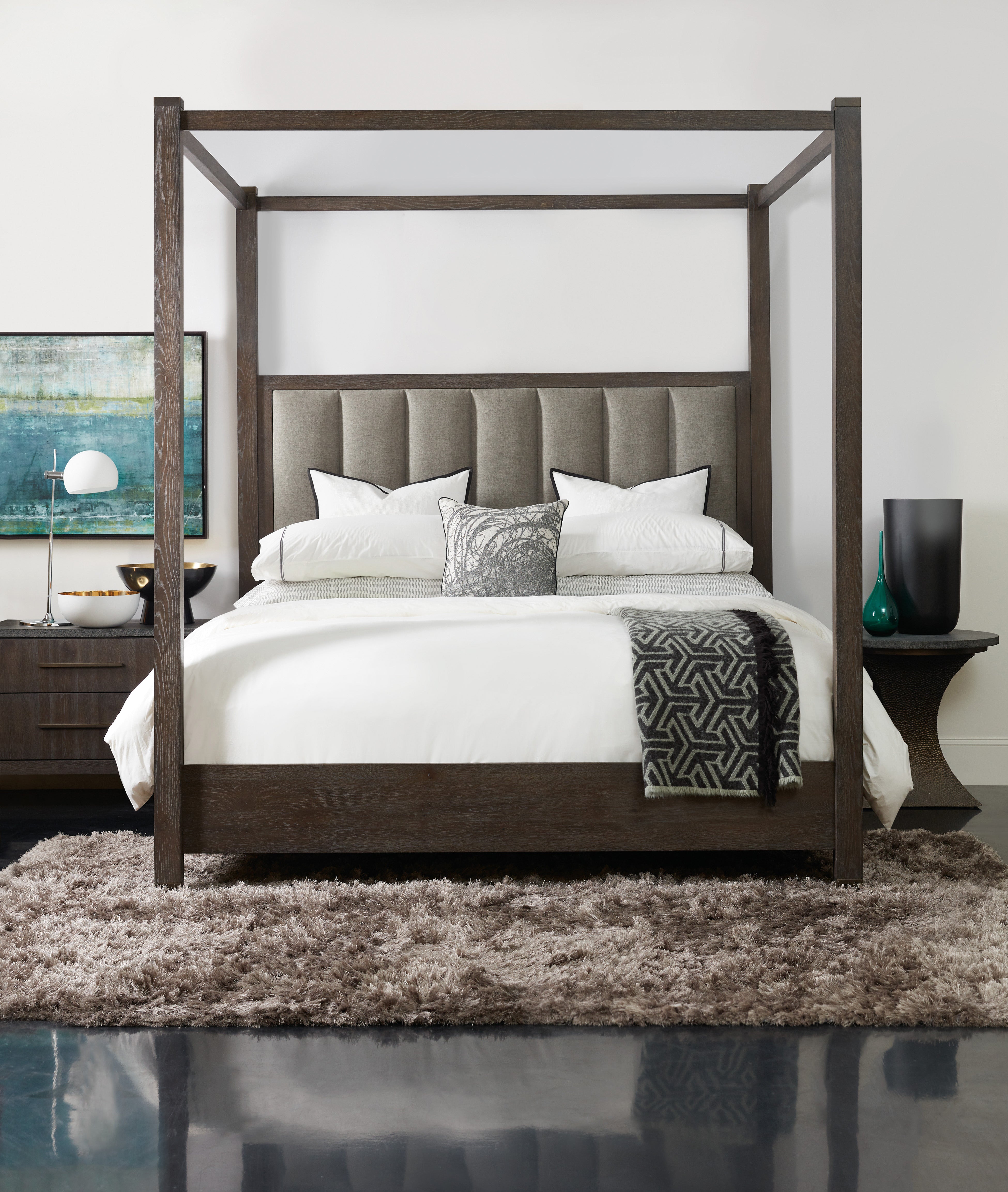 Hooker Furniture Miramar Aventura Jackson King Poster Bed w-Tall Posts & Canopy