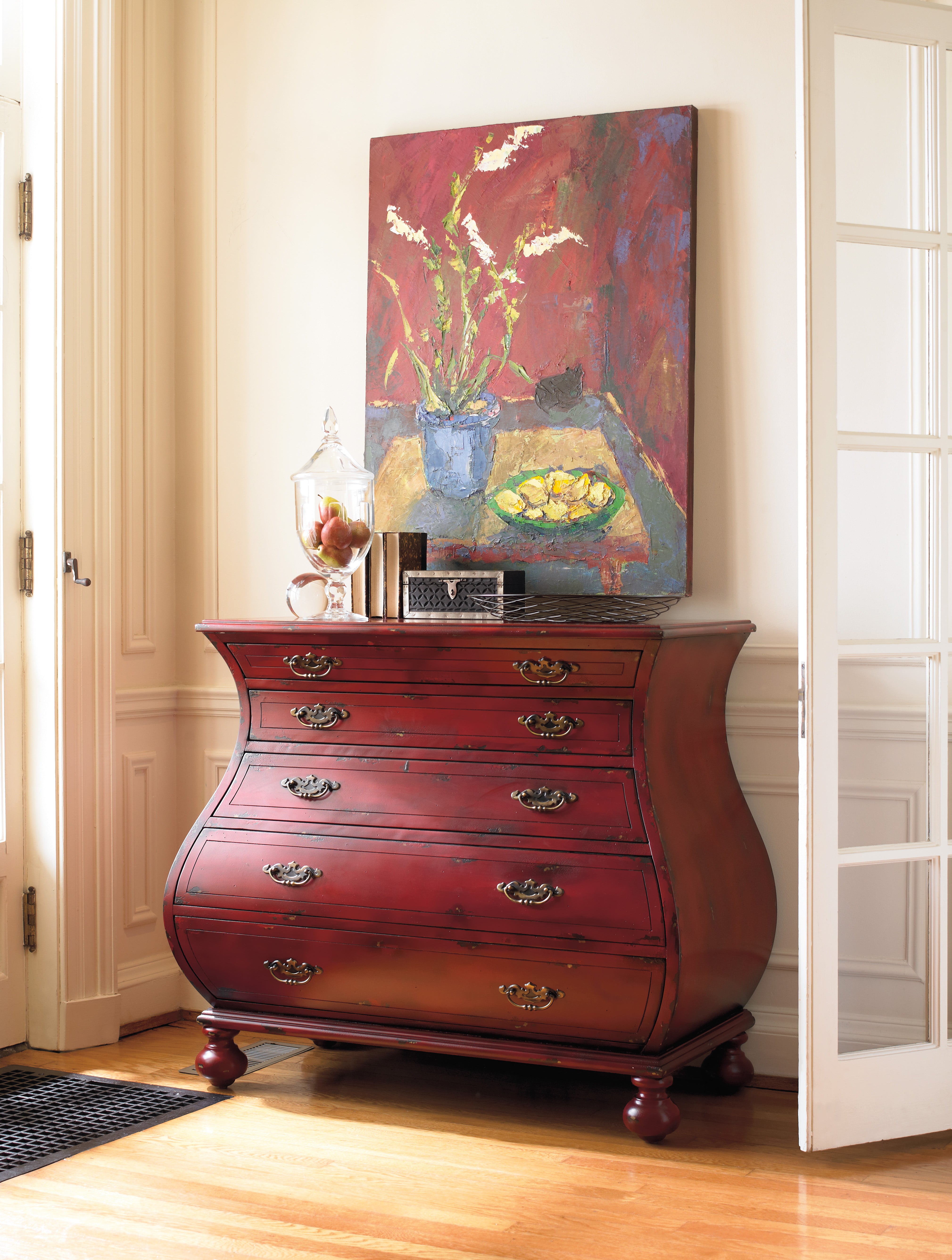 Hooker Furniture Red Bombe Chest in Reds