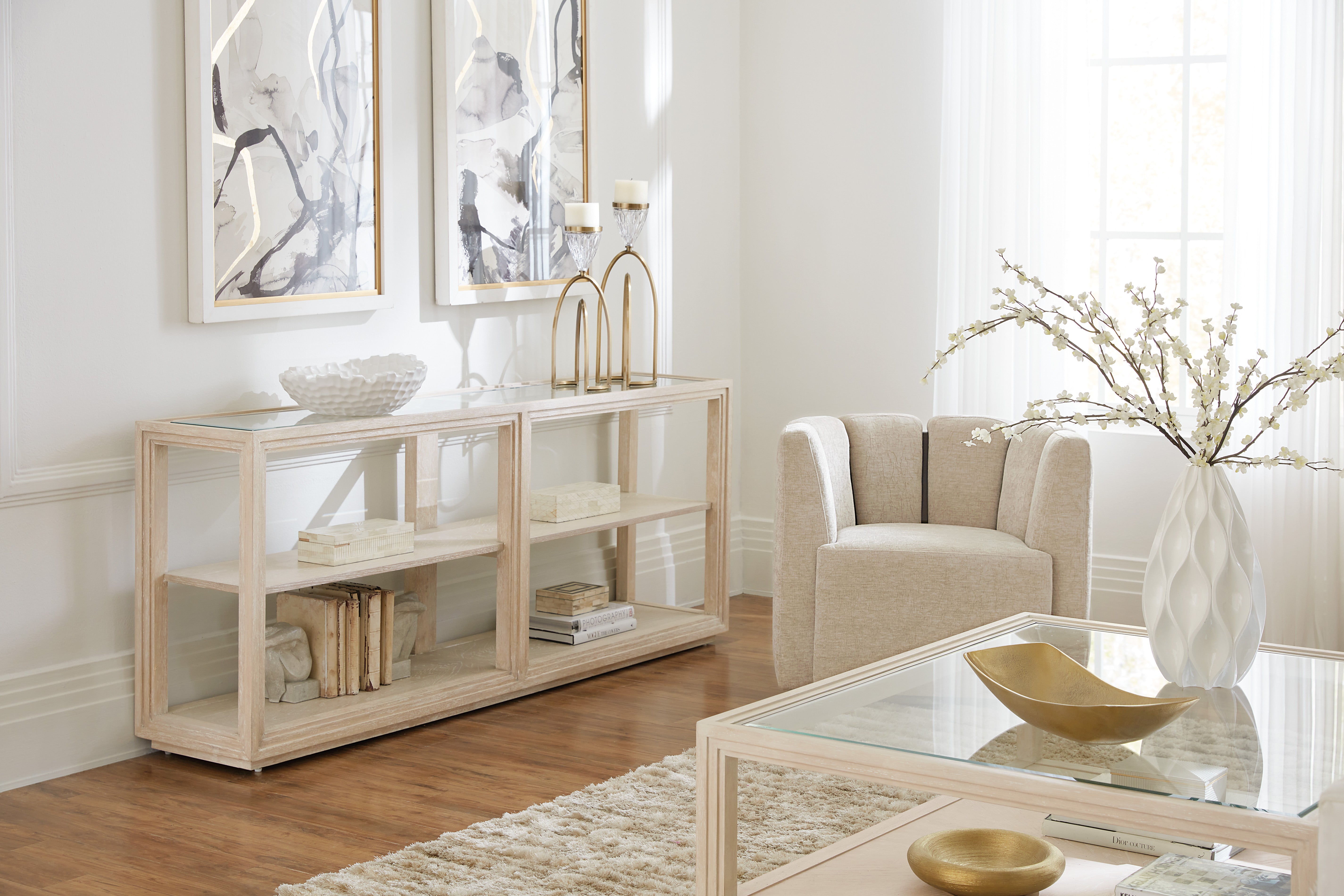 Hooker Furniture Nouveau Chic Console Table in Light Wood