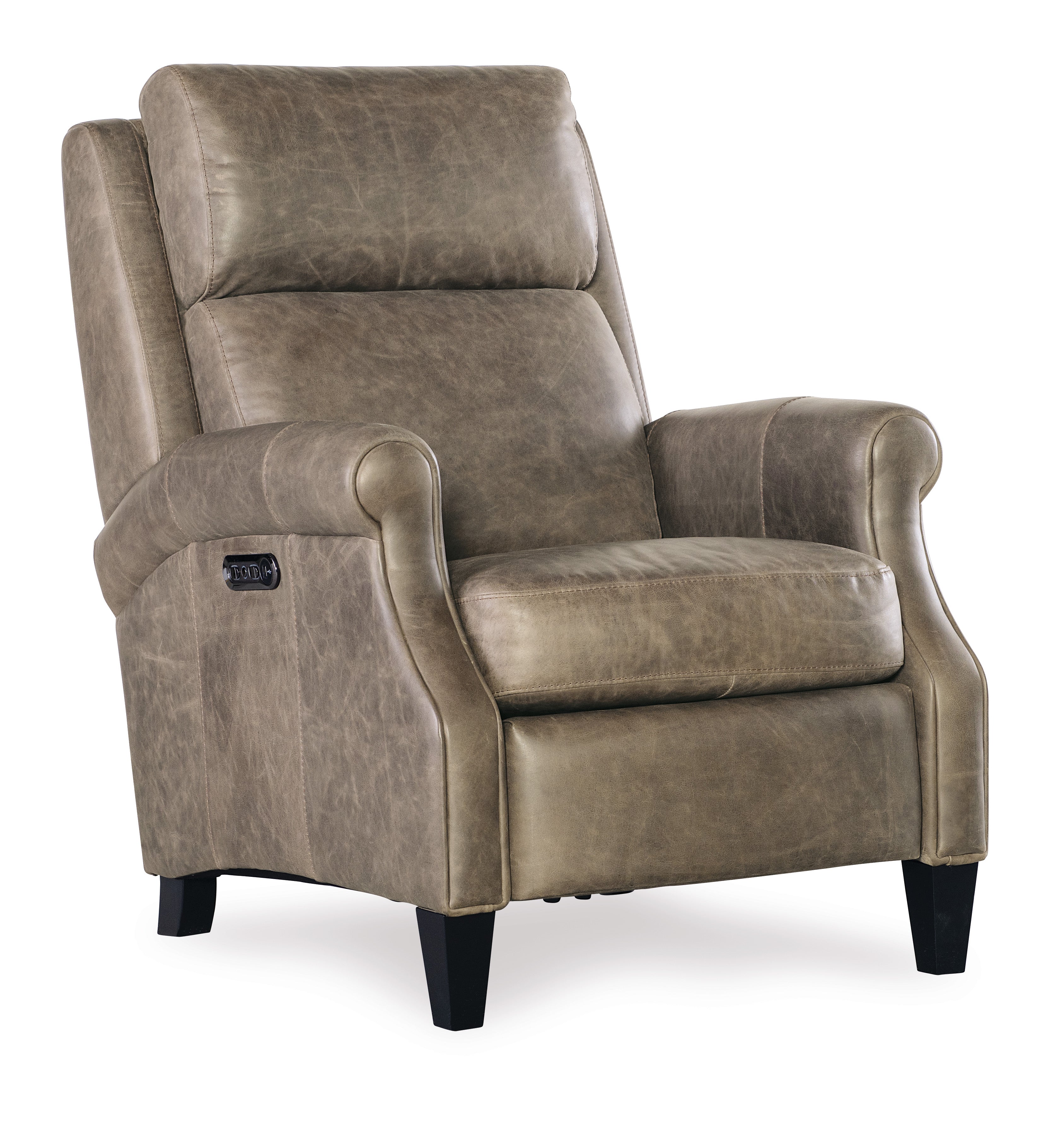 Hooker Furniture Hurley Power Recliner with Power Headrest in Dark Brown