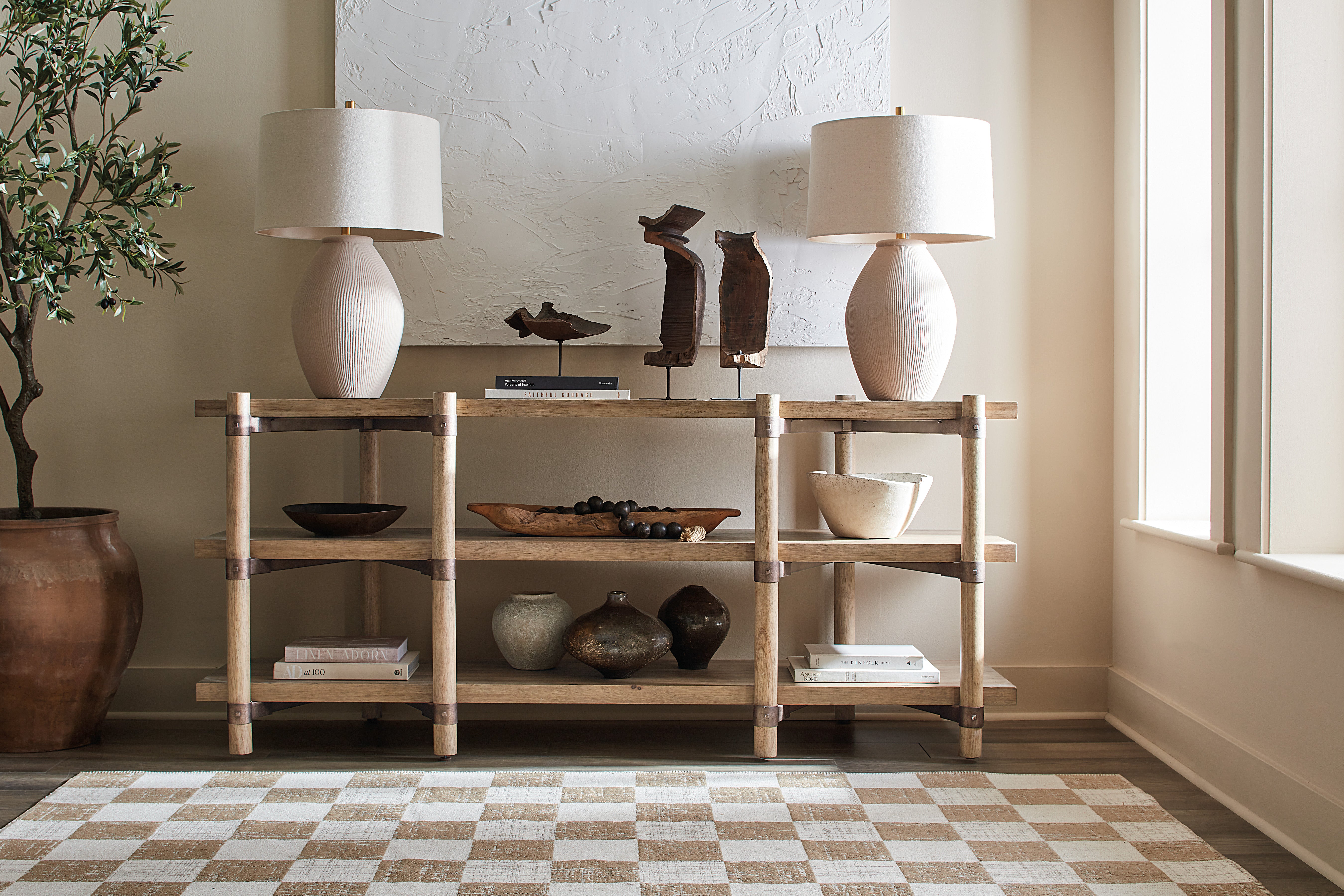 Hooker Furniture Vineyard Row Console in Light Wood