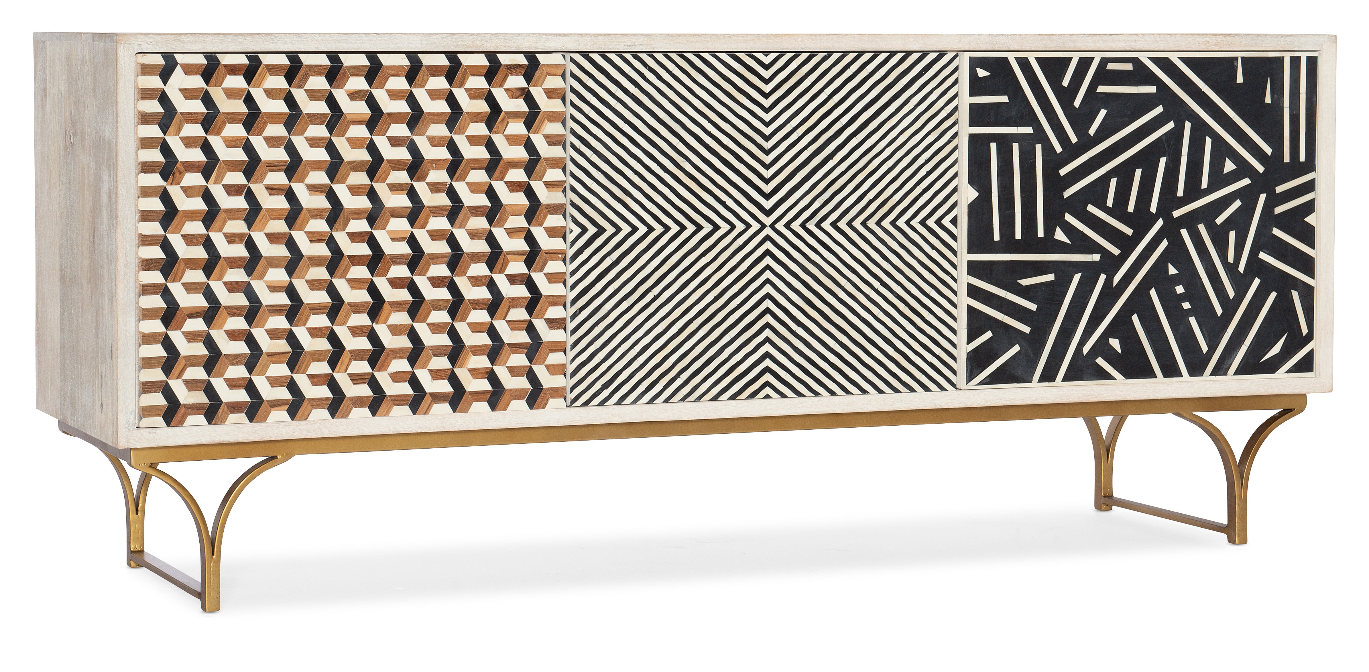 Hooker Furniture Commerce & Market Jaiden Three Door Credenza in Light Brown