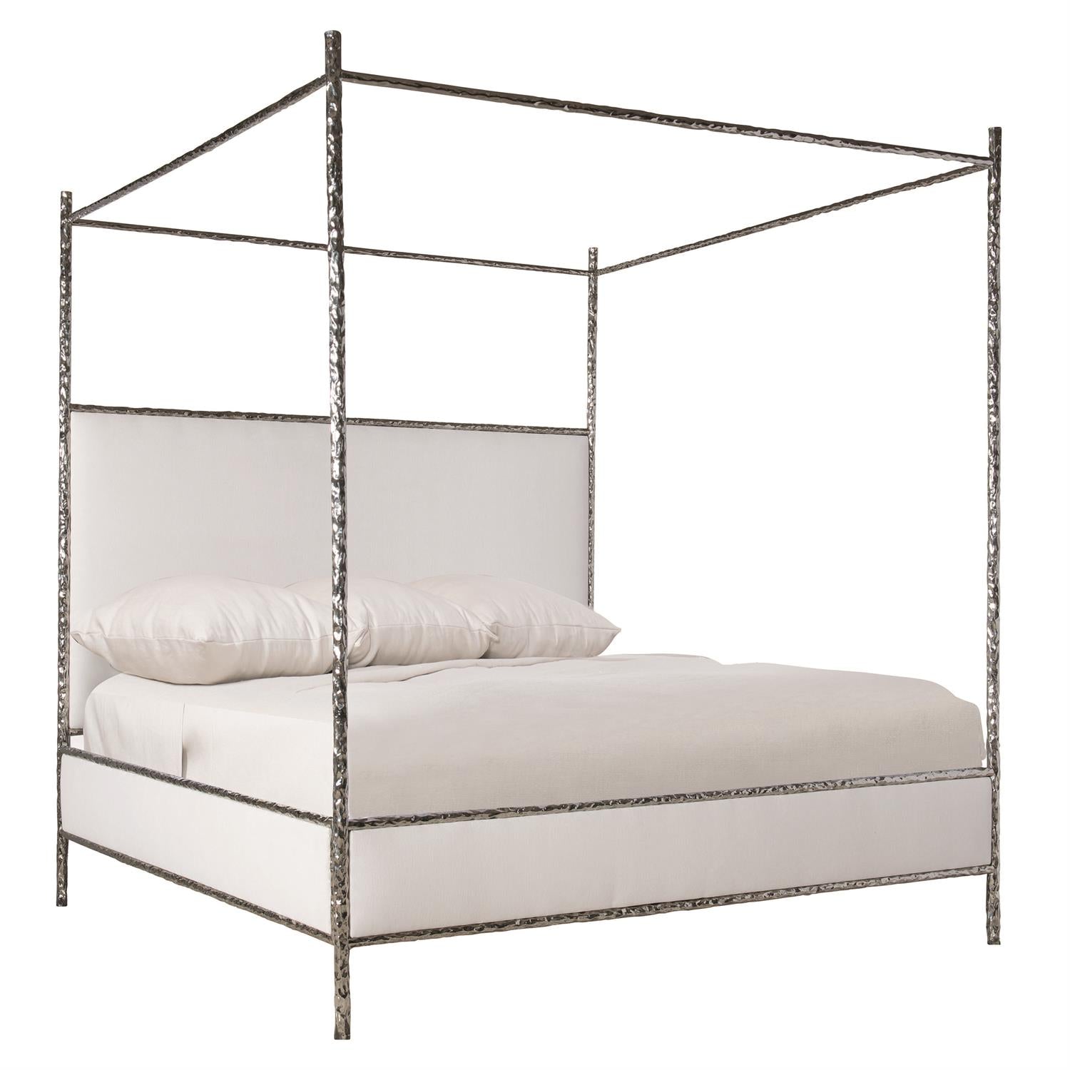 Bernhardt Furniture Odette Fabric Canopy Bed King in Nickel