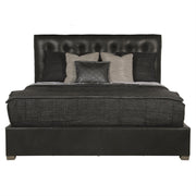 Bernhardt Furniture Avery Leather Panel Bed in Smoke
