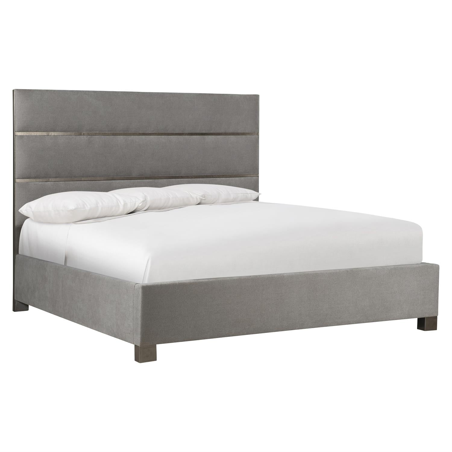 Bernhardt Furniture Tinsley Fabric Panel Bed King in Graphite