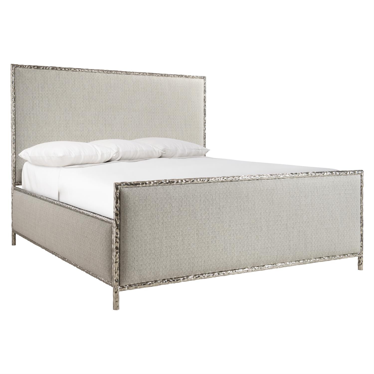 Bernhardt Furniture Odette Fabric Panel Bed King in Nickel