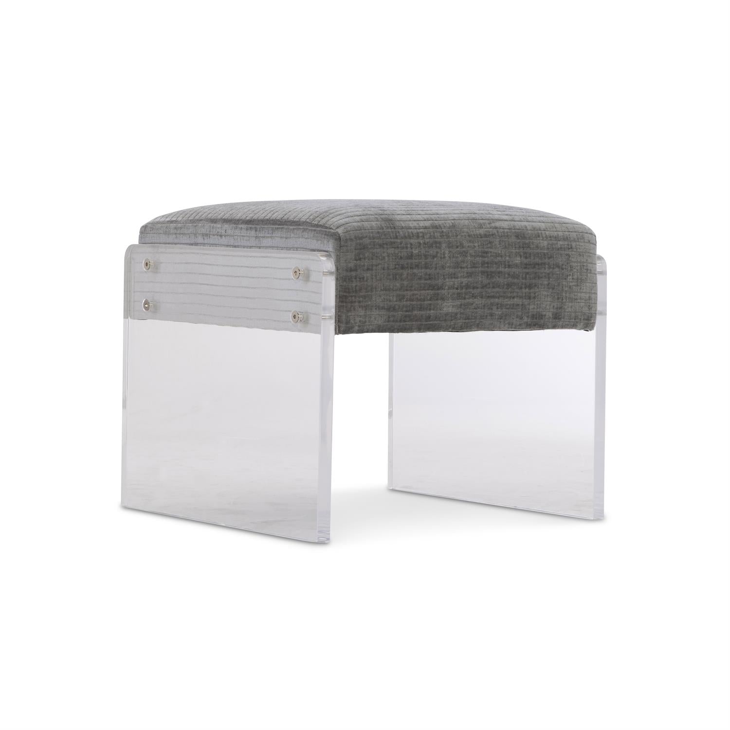 Bernhardt Furniture Jasper Fabric Ottoman in Gray