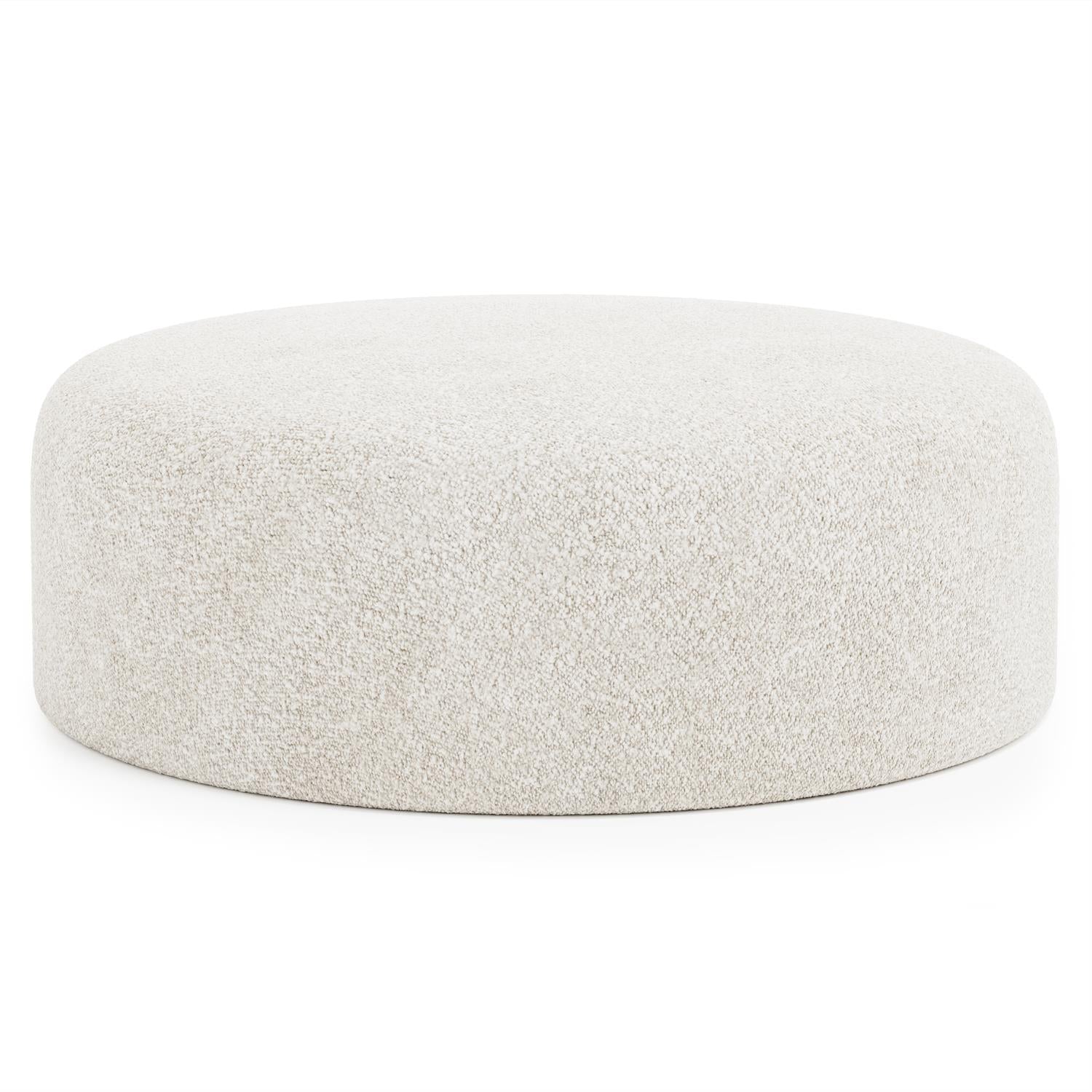 Bernhardt Furniture Tyre Fabric Ottoman in Off-White