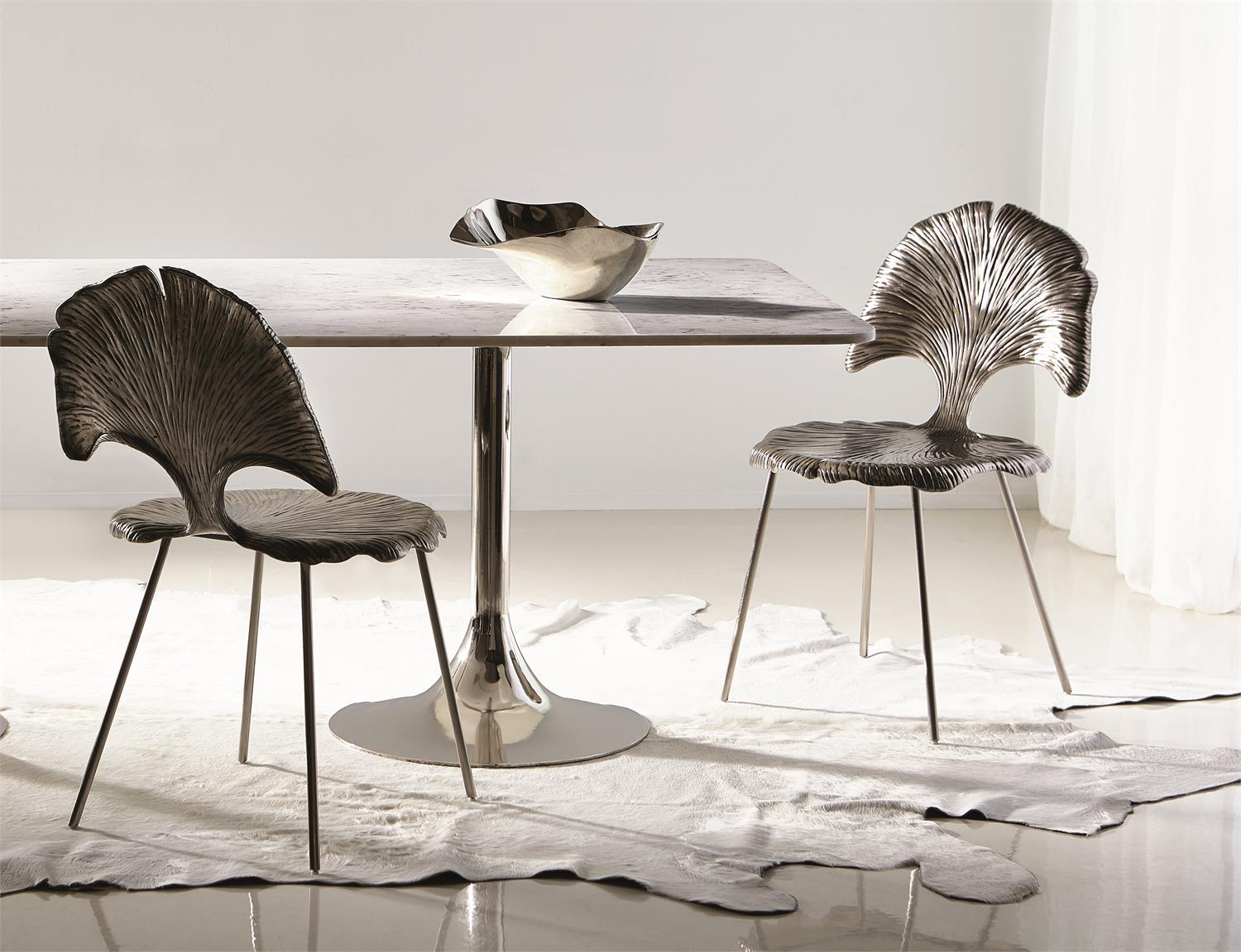 Bernhardt Furniture Felicity Side Chair in Shiny Nickel