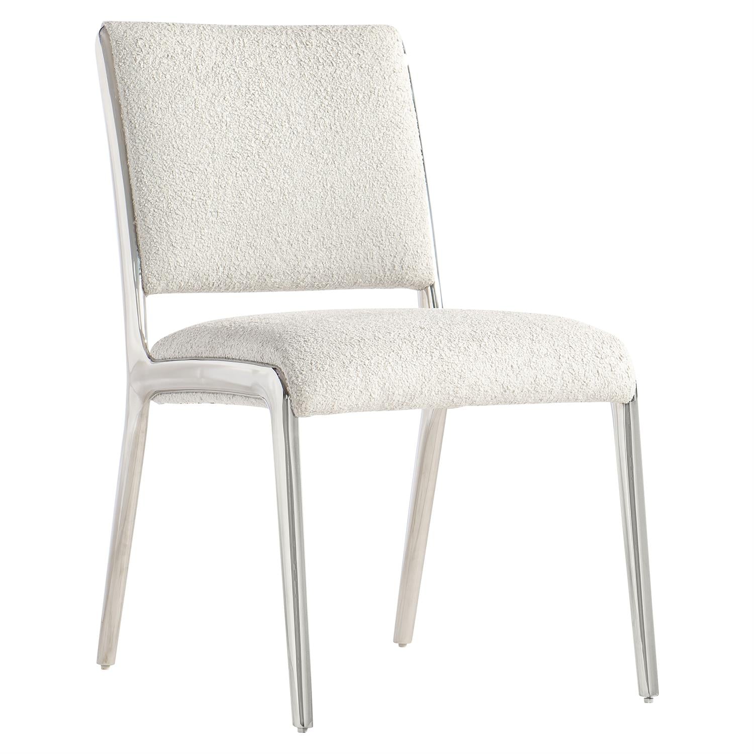Bernhardt Furniture Brianna Fabric Side Chair in White/Silver