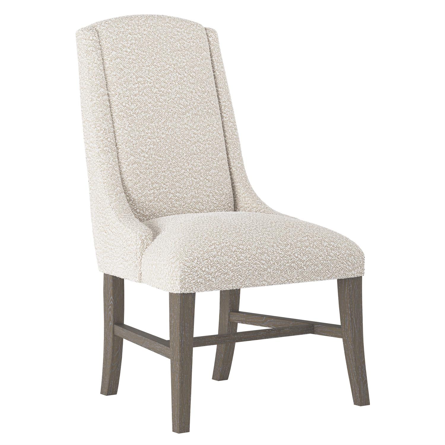 Bernhardt Furniture Slope Fabric Side Chair in White/Portobello