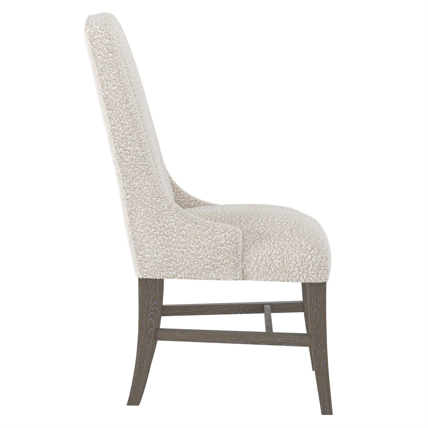 Bernhardt Furniture Slope Fabric Side Chair in White/Portobello