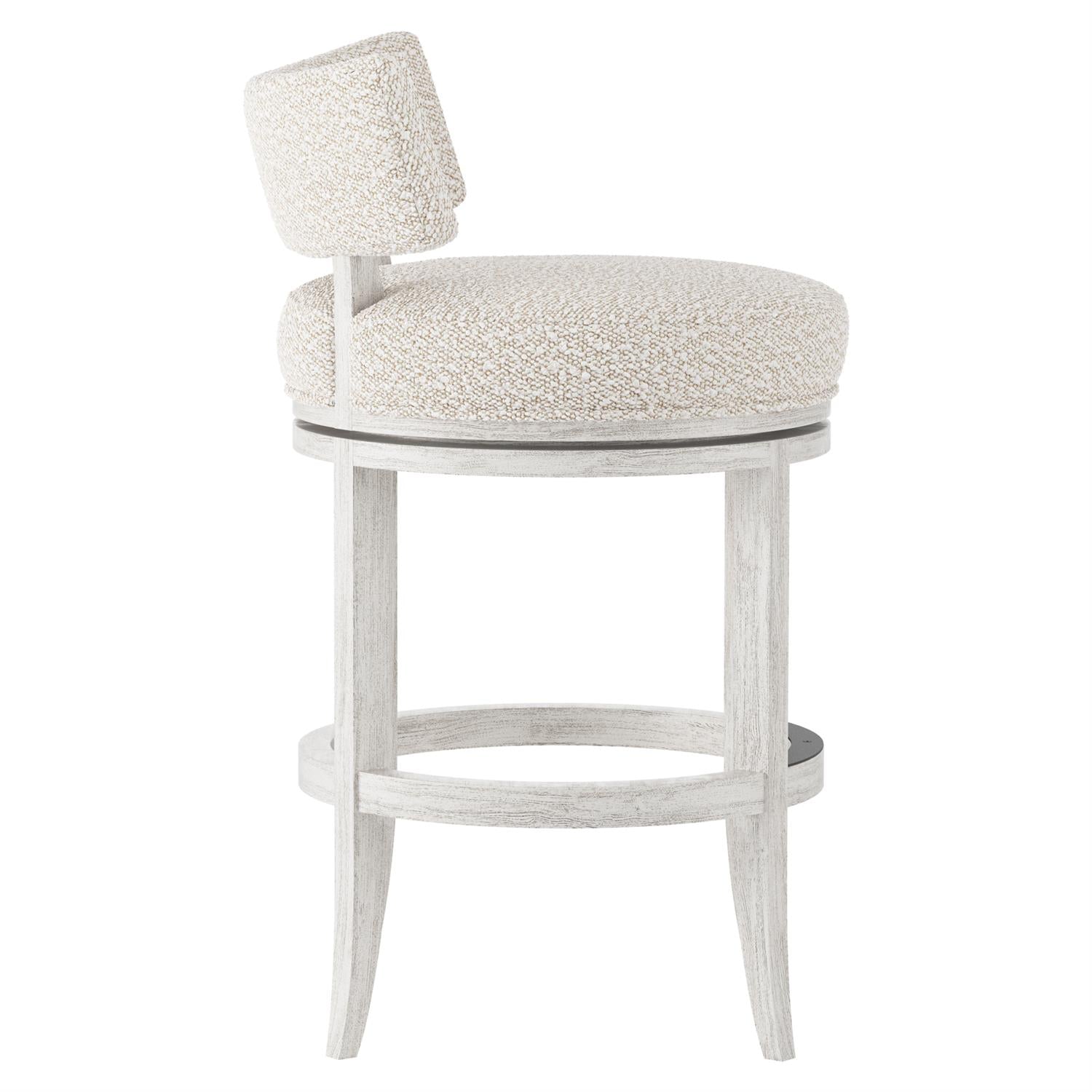 Bernhardt Furniture Hirsch Fabric Counter Stool in Glacier White