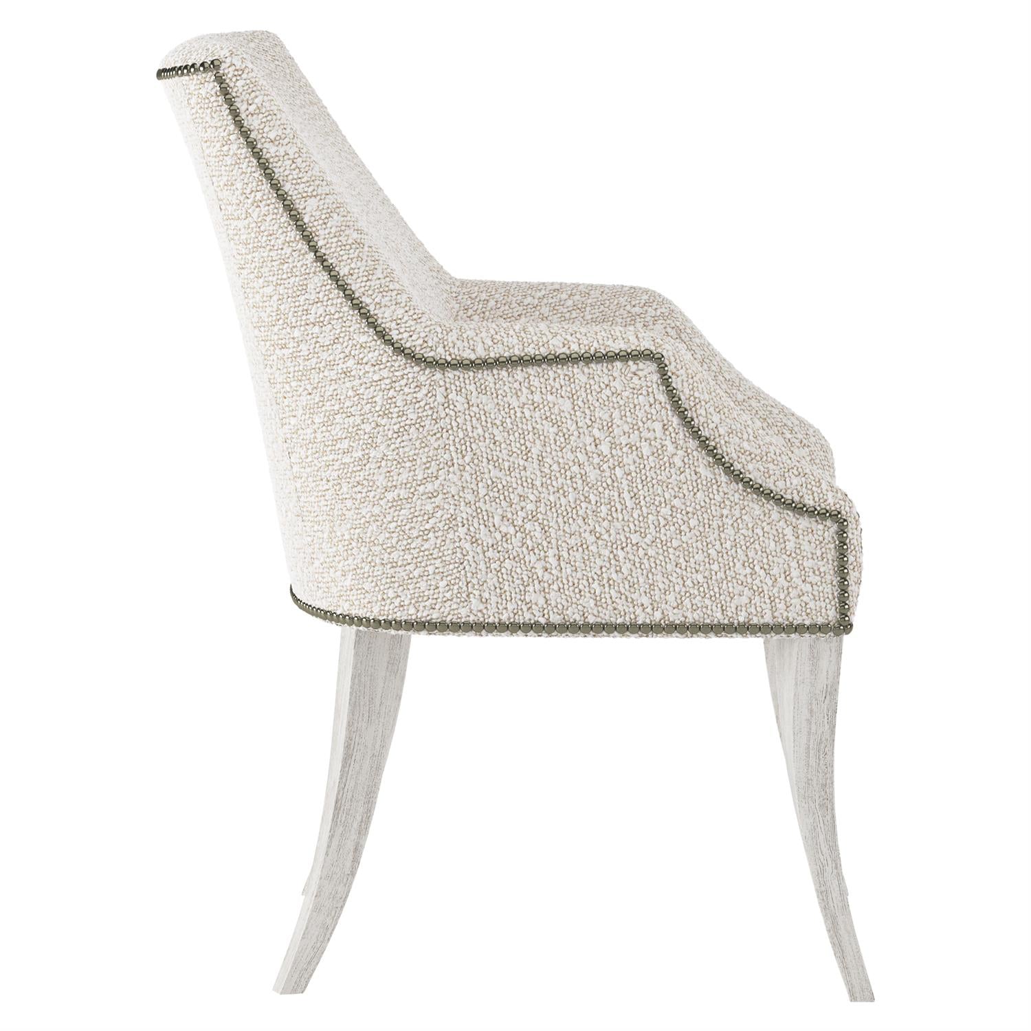 Bernhardt Furniture Keeley Fabric Arm Chair in Glacier White