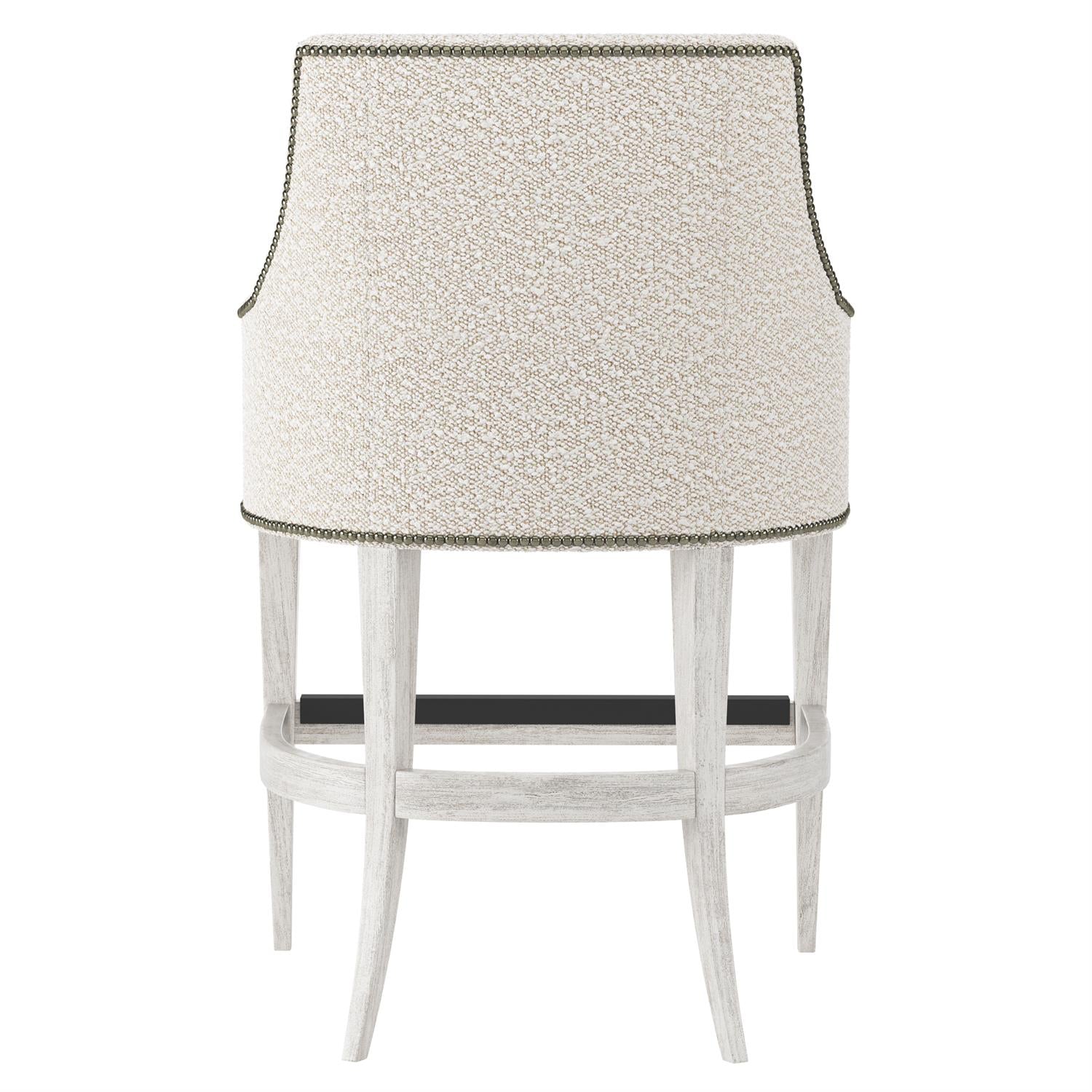 Bernhardt Furniture Keeley Fabric Counter Stool in Glacier White