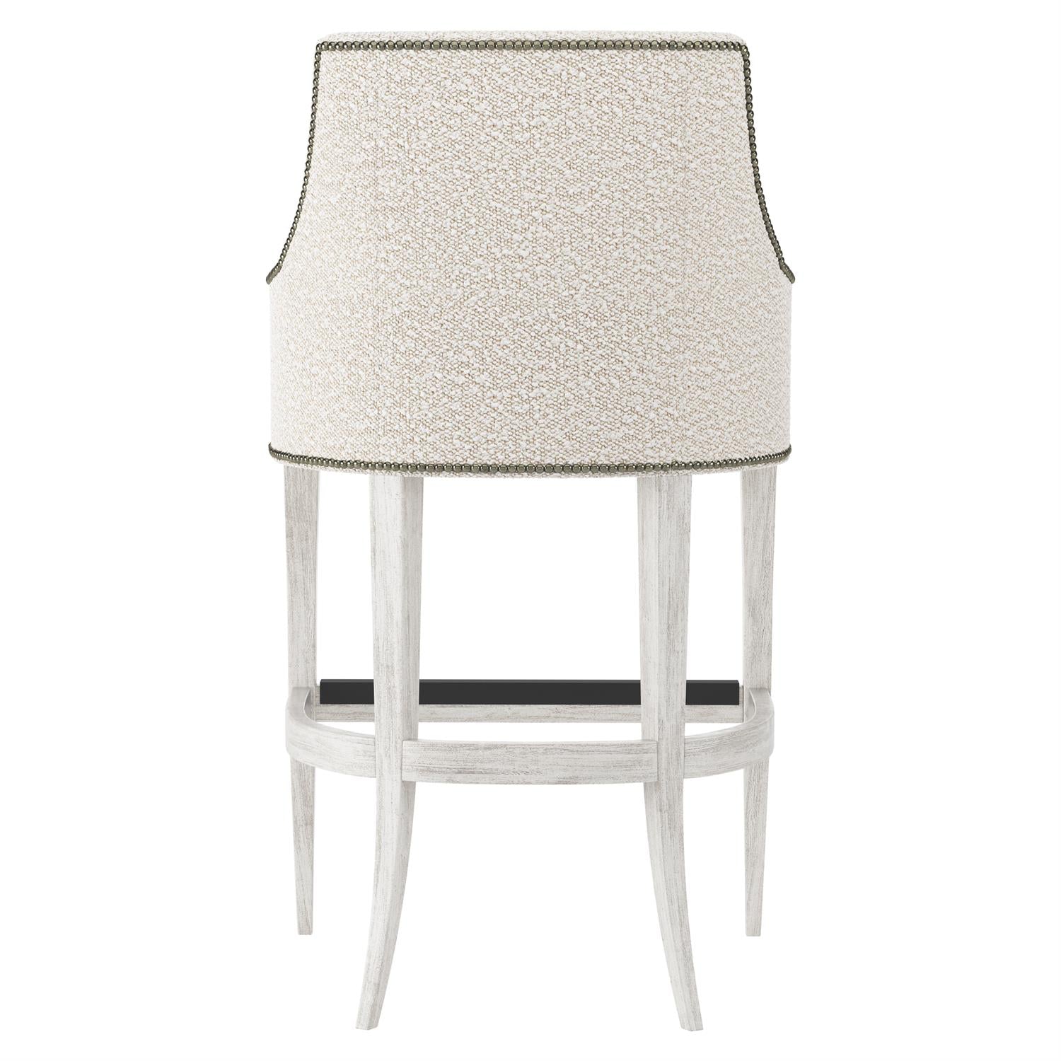 Bernhardt Furniture Keeley Fabric Bar Stool in Glacier White