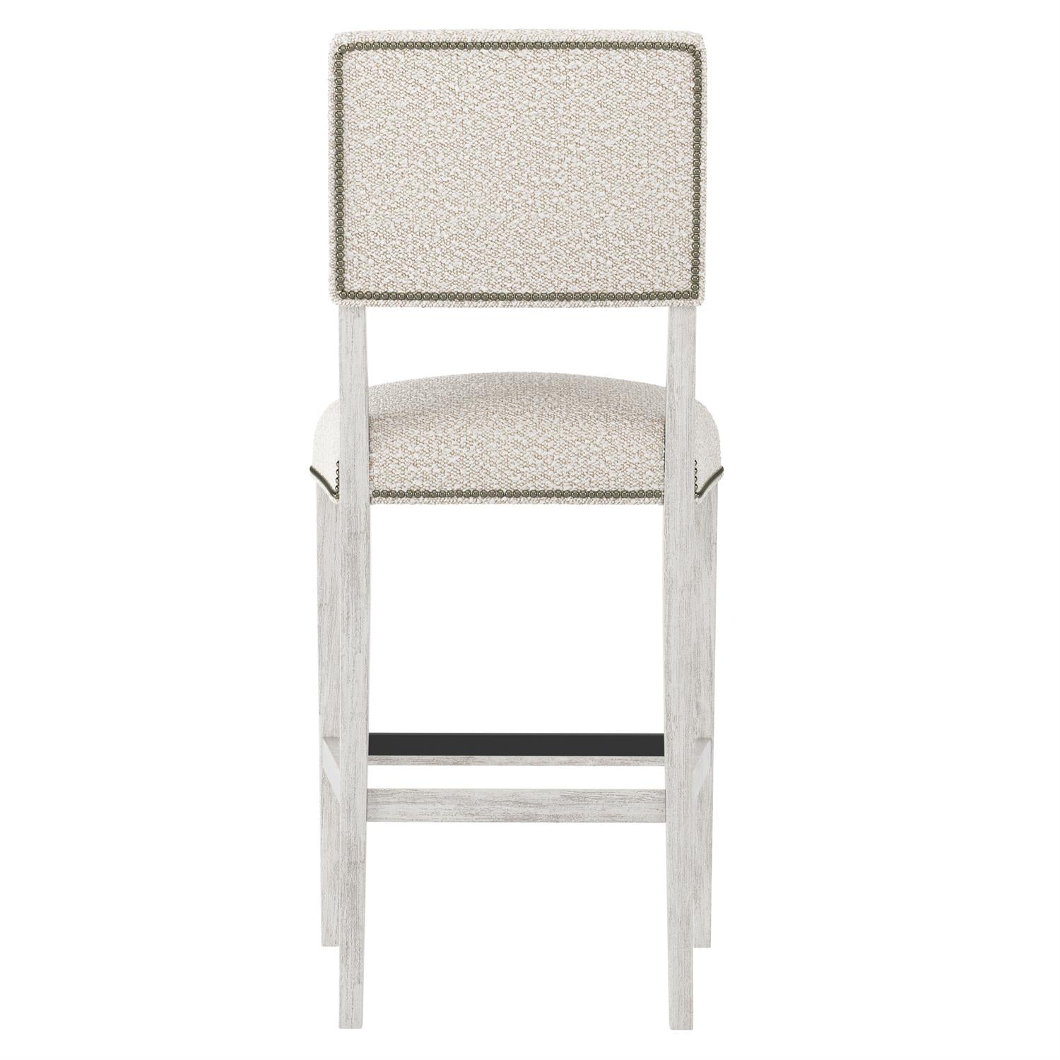 Bernhardt Furniture Moore Fabric Bar Stool in Glacier White